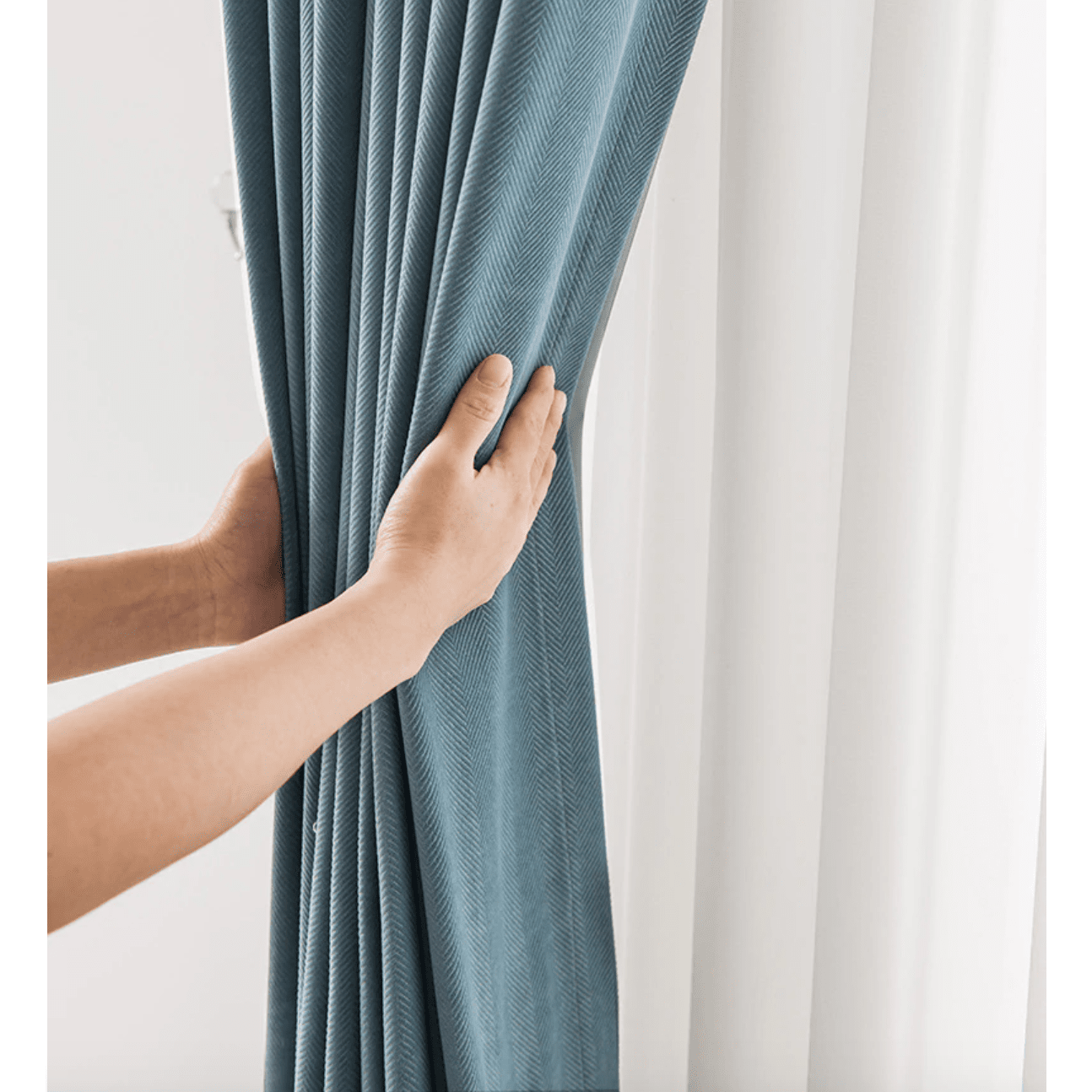 Luxury Modern Herring Designer Velvet Curtains - Blue Blackout Drapes for Living Room & Bedroom - Elegant Thermal Insulated Window Treatments for Home Decor