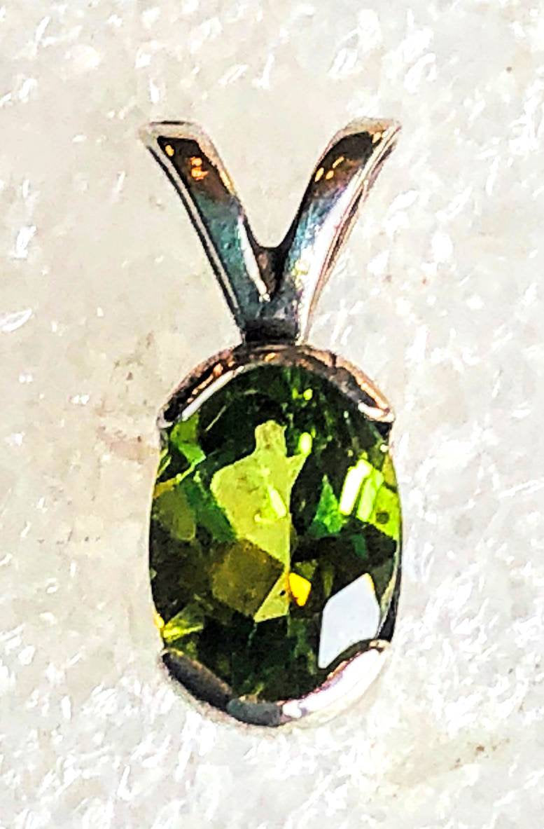 Custom Made Solid Sterling Silver or Gold Natural Peridot, Amethyst, Citrine, Garnet, or Topaz Pendant Necklace - 7x5mm & 9x7mm Oval Cut Gemstone Jewelry for Women - Perfect Gift for Birthday, Anniversary & Special Occasions