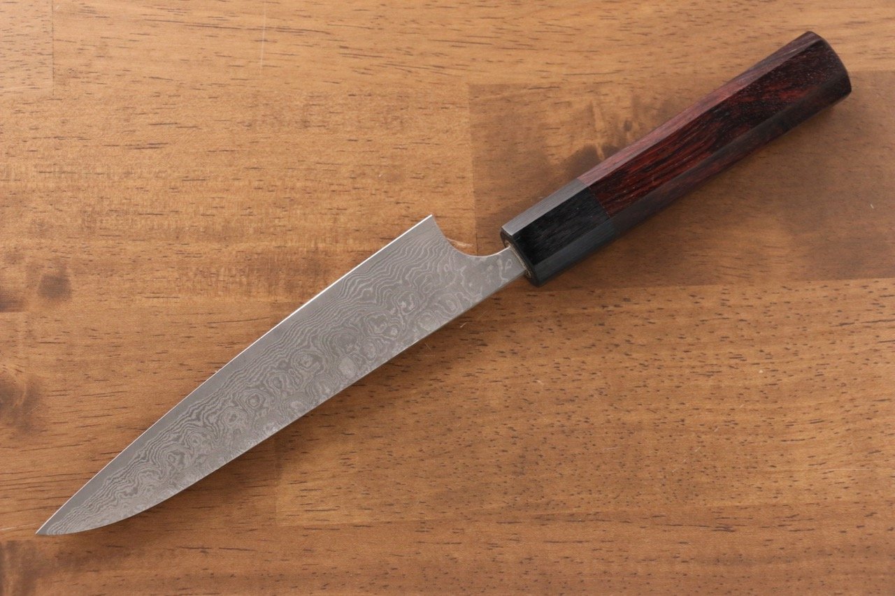 Masakage Kumo VG10 Damascus 150mm Petty Utility Knife with Exotic Shitan Wood Handle - Perfect for Precision Slicing, Fruit Cutting & Kitchen Tasks
