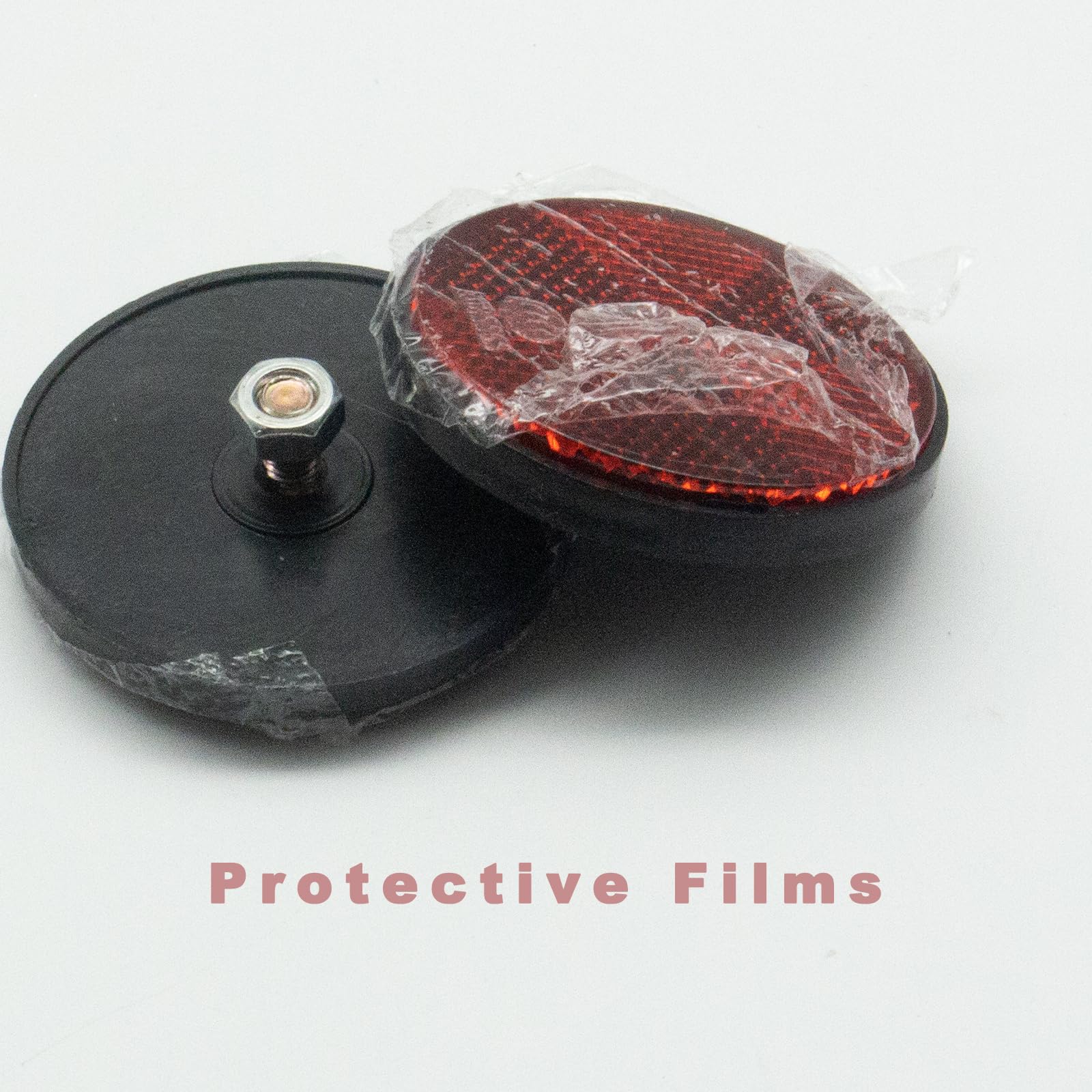2.2 Inch Red Motorcycle Reflectors (Pair) - High Visibility Round Safety Reflectors for Motorcycle, Scooter & ATV - Perfect for Night Riding, Road Safety and Vehicle Warning Lights