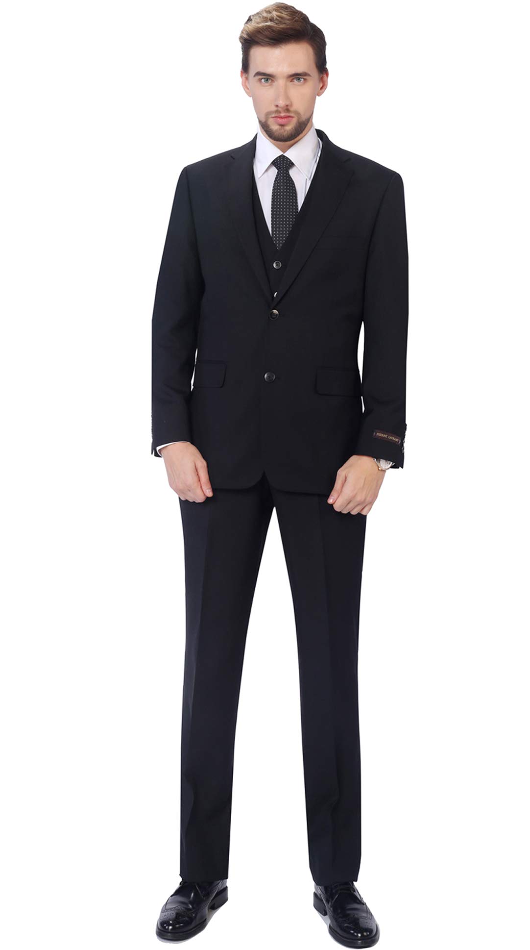 P&L Classic Fit Men's 3-Piece Single Breasted 2-Button Suit Set - Formal Business Attire for Weddings, Interviews & Office Wear