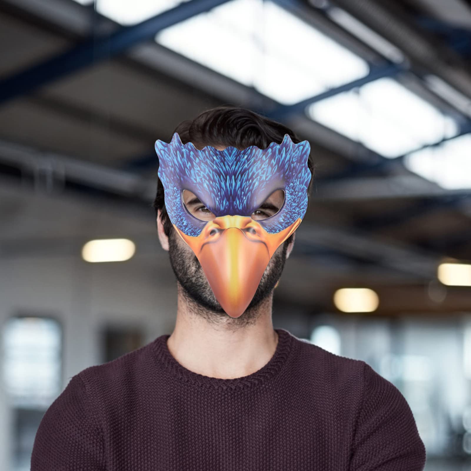 PRETYZOOM Halloween Mask - Long Nose Bird Beak Half Face Cover for Costume Parties, Masquerade Balls & Cosplay (Blue) | Perfect for Halloween, Carnival, Theatrical Performances & Renaissance Fairs