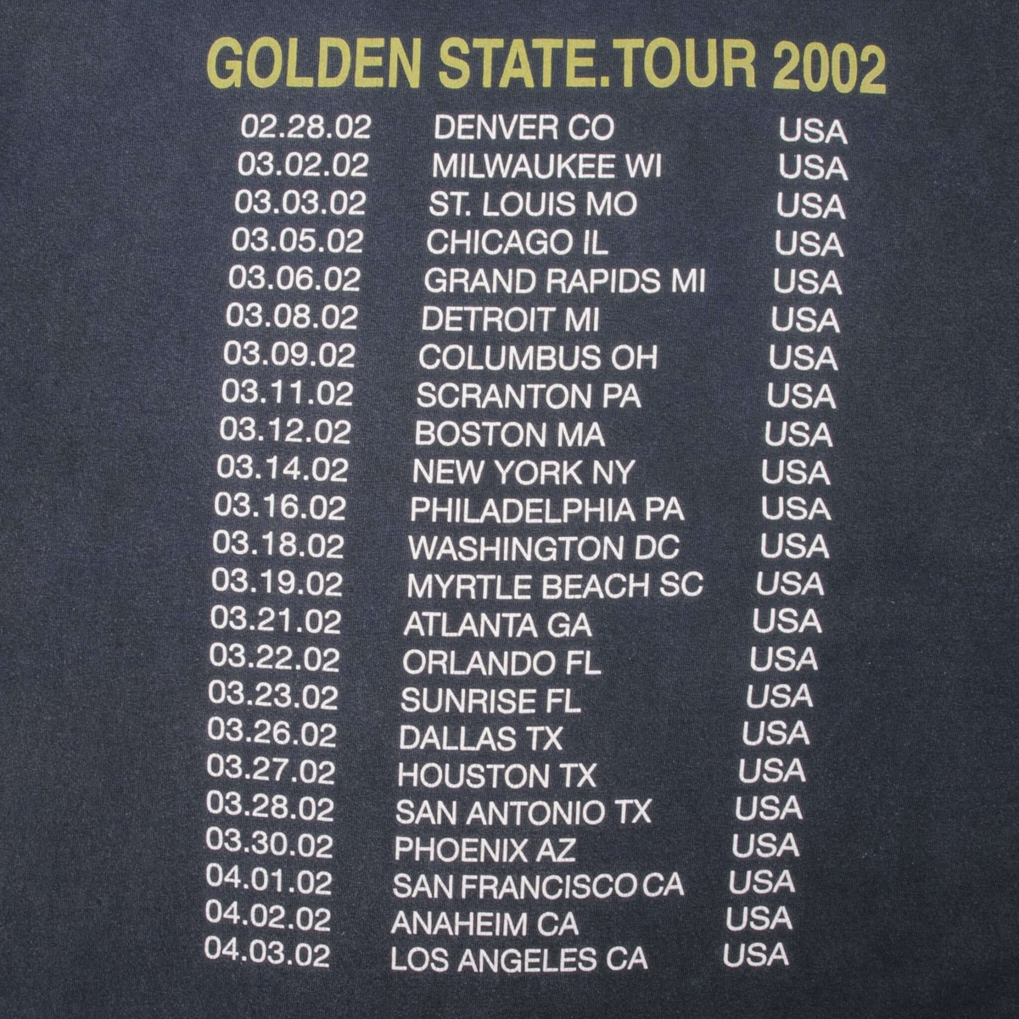 Vintage Bush Golden State Tour 2002 Graphic T-Shirt XL - 100% Cotton Made in USA - Retro Band Tour Tee for Concerts & Casual Wear
