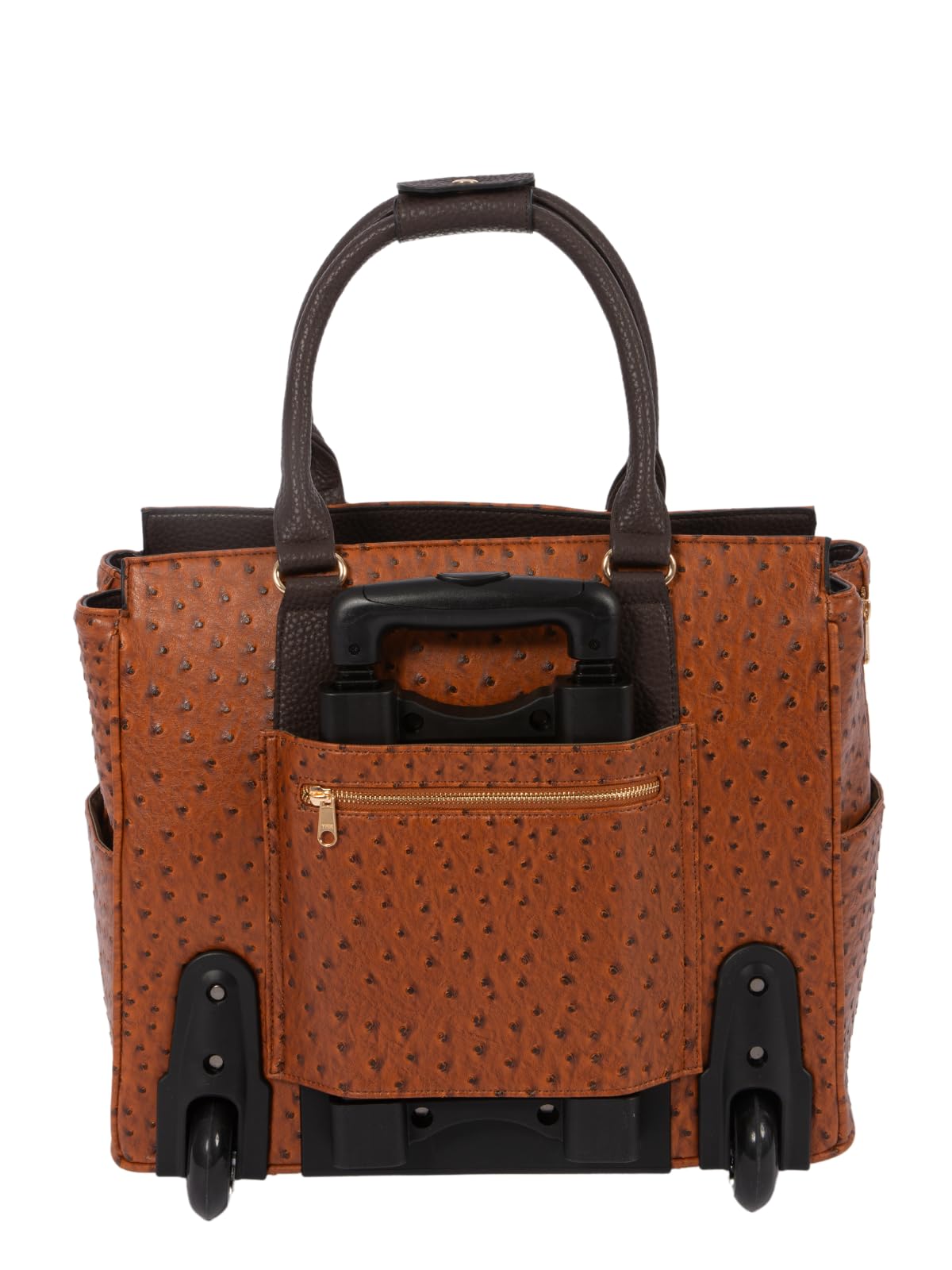 JKM & Company Women's Rolling Laptop Bag - Stylish Wheeled Briefcase for 13-17 Inch Laptops - Office & Travel Computer Case (Uptown Ostrich) - Perfect for Business Trips, Commuting & Air Travel