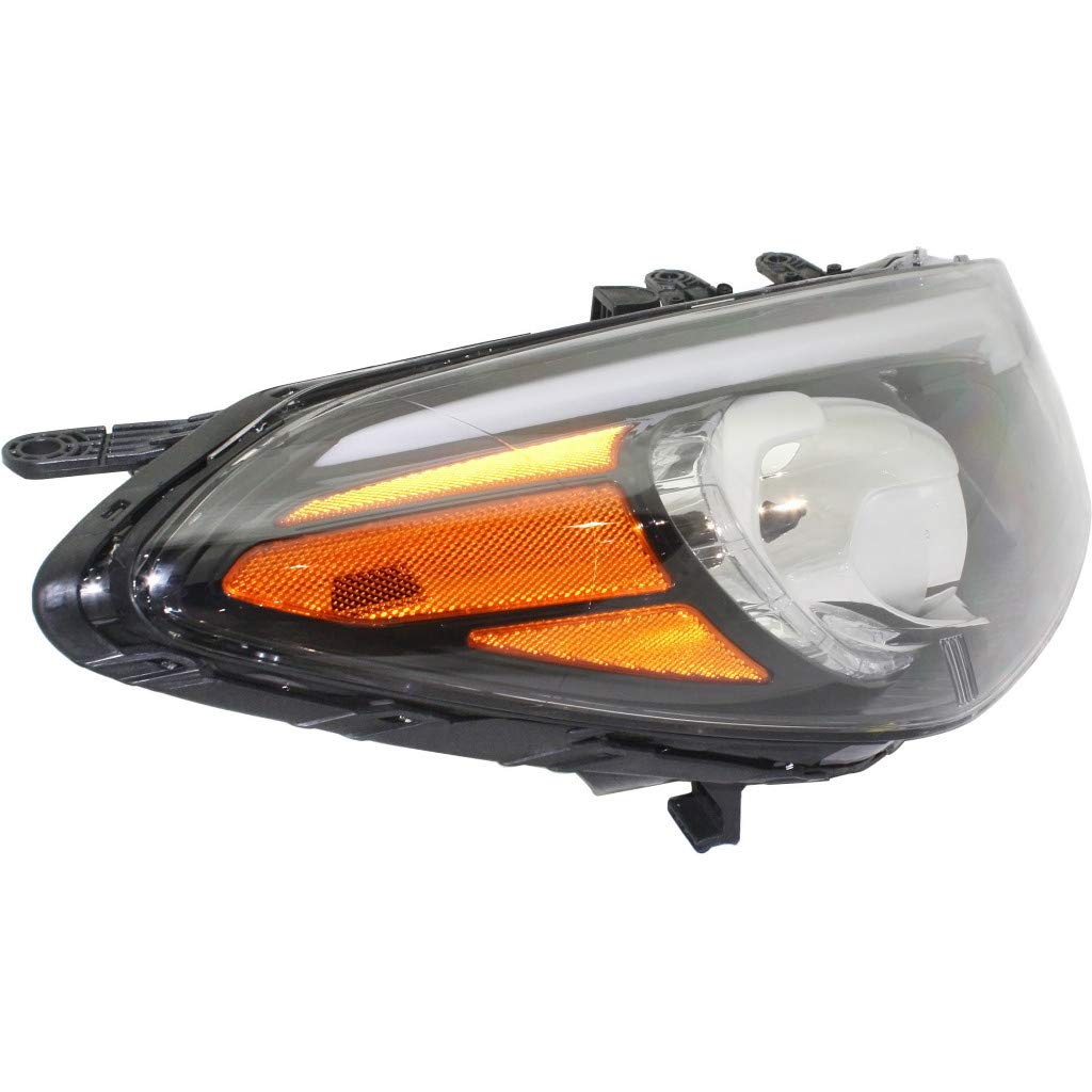 2014-2016 Kia Forte5 Passenger Side Headlight Assembly - CAPA Certified Black Housing with Bulbs | KI2503170 Replacement | Perfect for Night Driving & Enhanced Visibility