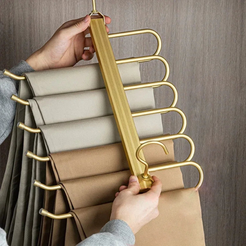 Multi-Functional Magic Pants Hanger - Space Saving Closet Organizer for Jeans, Trousers & Skirts | Perfect for Home, Office & Travel Storage