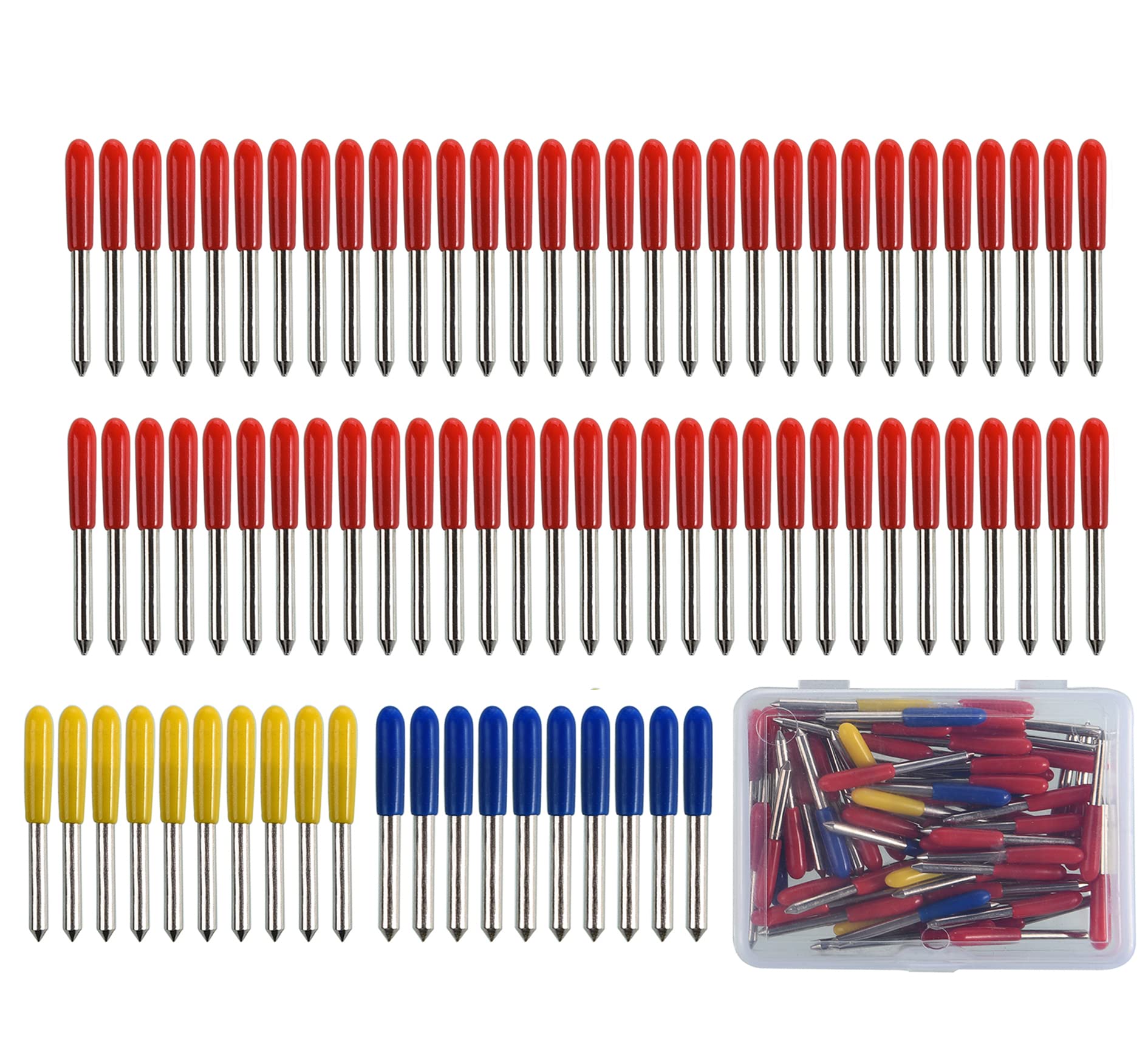 80PCS Replacement Blades for Cricut Explore Air 2/Air 3/Maker/Maker 3/Expression - 10PCS 30° Fine-Point, 60PCS 45° Standard, 10PCS 60° Deep Cut Blades - Compatible with Vinyl, Cardstock, Fabric & Paper Cutting Projects