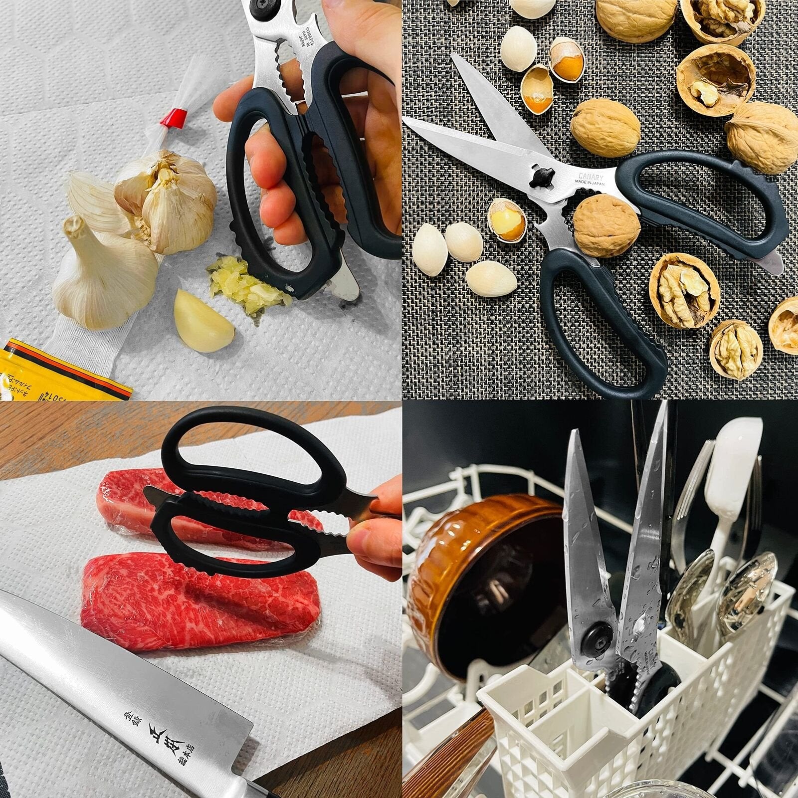 Canary Heavy Duty Multi Purpose Kitchen Scissors EL 210 - Stainless Steel Food Scissors for Cutting Meat, Herbs, Poultry - Perfect for Cooking, Food Prep & Crafting