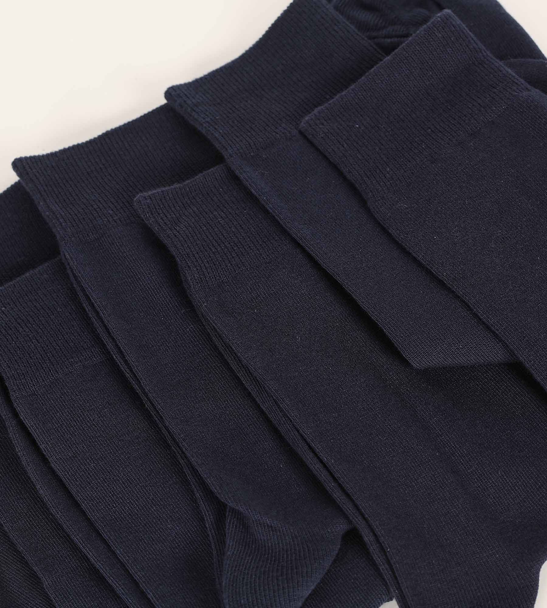 3 Pairs Men's Navy Blue Cotton Socks - Soft & Comfortable for Daily Wear, Work & Sports