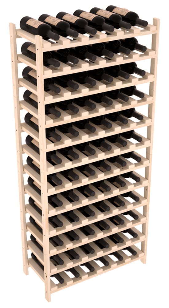 Stackable Pine Wine Rack Holds 72 Bottles - Durable Modular Wine Storage System for Home, Restaurant or Bar | Wine Racks America Living Series