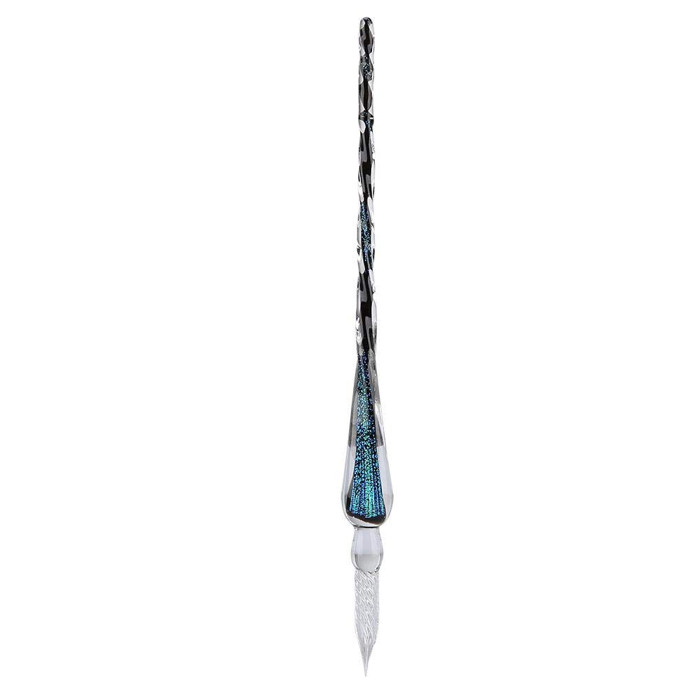 03 Dip Pen Set - Signature Ink Pen with Holder for Calligraphy & Drawing - Premium Sky Glass Nib - Lake Blue - Perfect for Art, Lettering, Wedding Invitations & Creative Writing