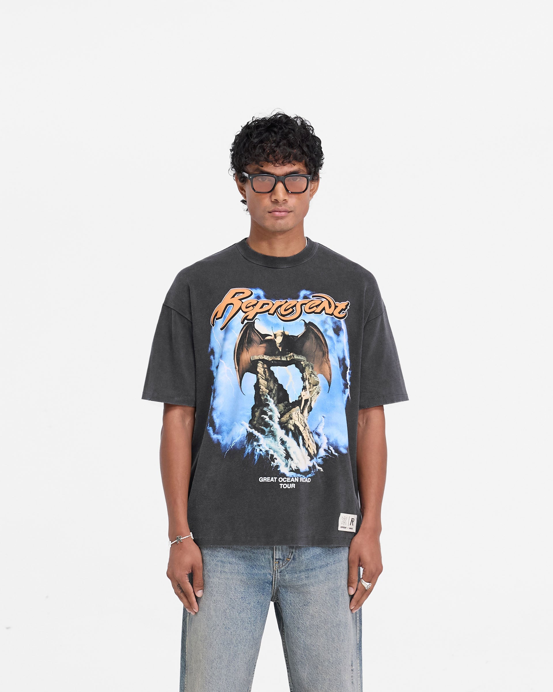 Represent X Marais Great Ocean Vintage Grey T-Shirt | Men's Casual Graphic Tee for Streetwear & Everyday Outfits