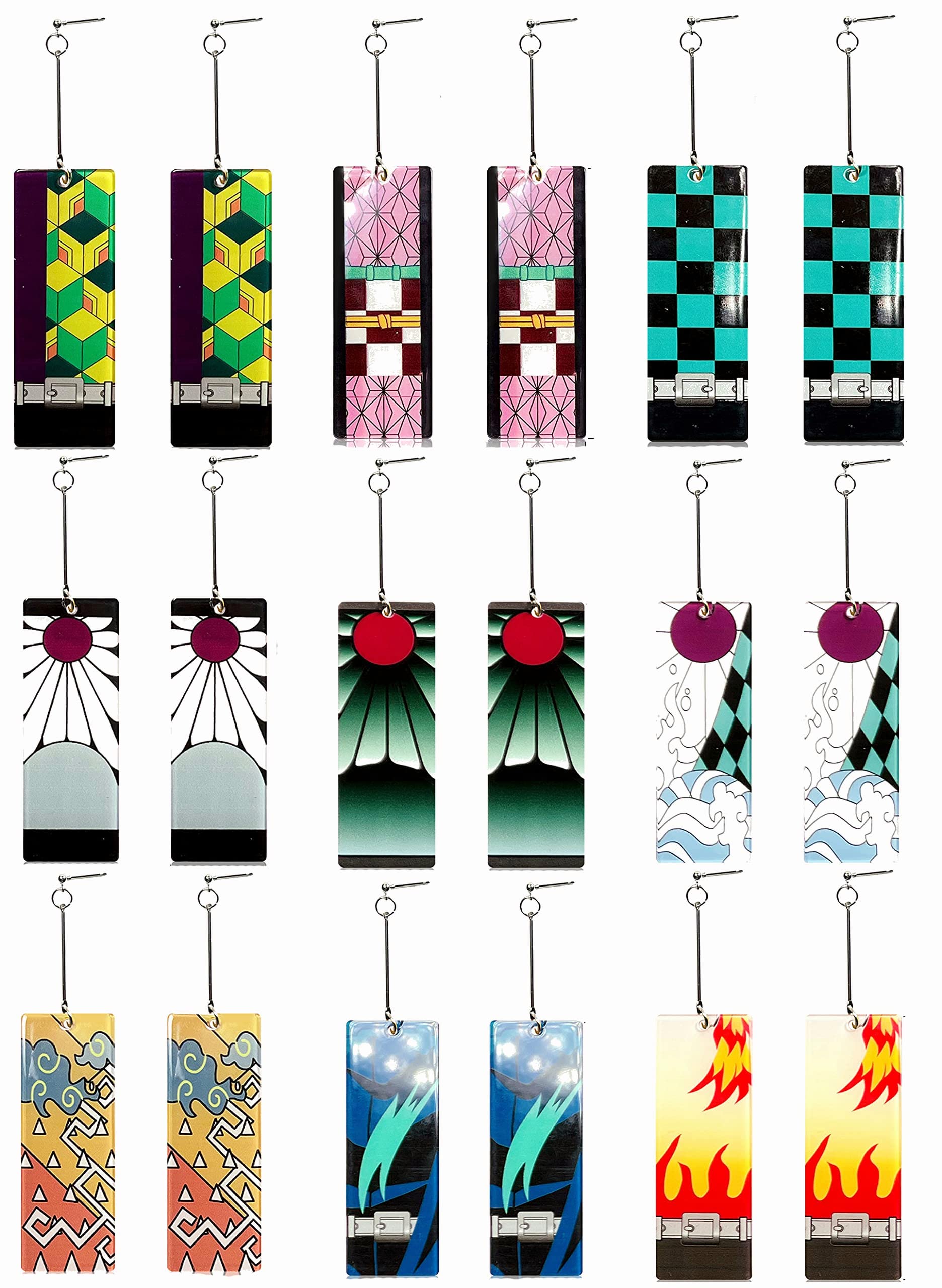 Tanjiro Kamado Anime Earrings for Women & Men - Demon Slayer Kimetsu No Yaiba Cosplay Jewelry, Dangle Drop Earrings for Christmas Gift, Party, Halloween, Cosplay Events