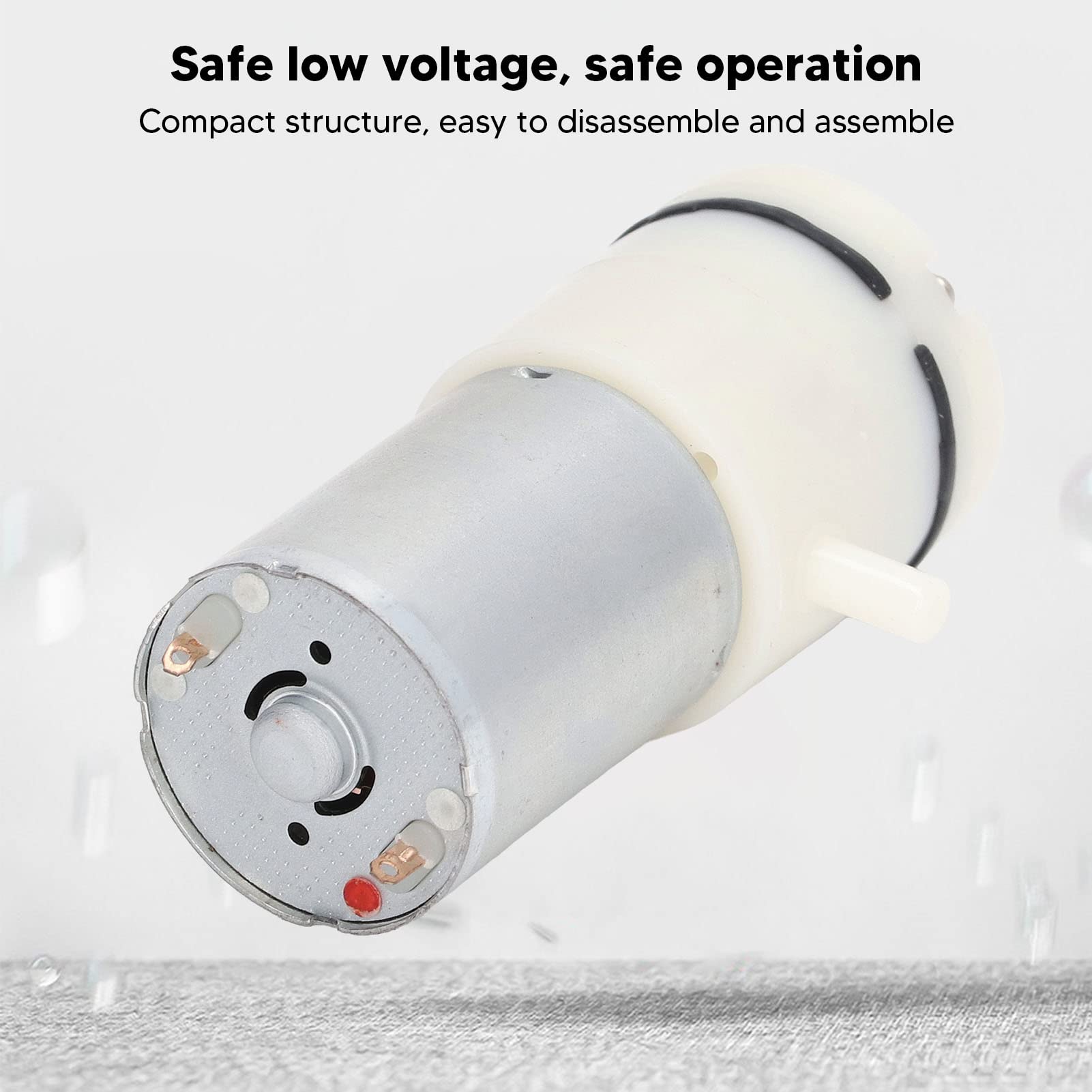 Fafeicy Miniature DC Air Diaphragm Pump - 6V Small Air Pump with 90 Degree Angle Ports for Aquariums, Medical Devices & DIY Projects (White)
