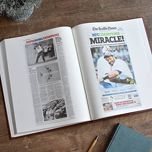 Personalized Football History Book - Custom Sports Fan Gift with Free Gold Foil Name Embossing - NFL History Through Newspaper Archives - Perfect for Football Enthusiasts, Anniversary Gifts & Man Cave Decor