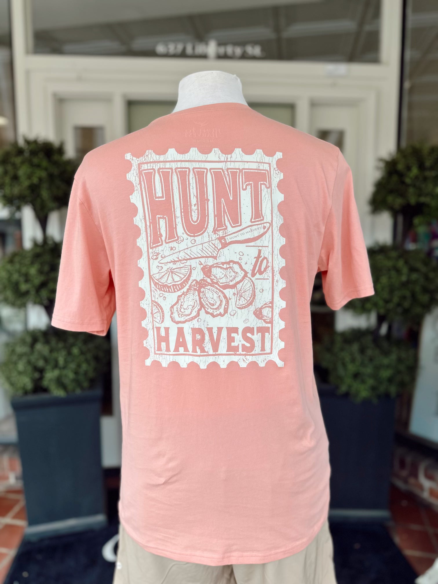 Hunt to Harvest Women's Peach Half Shell Tee - Soft Cotton Short Sleeve T-Shirt for Casual Wear & Summer Outfits
