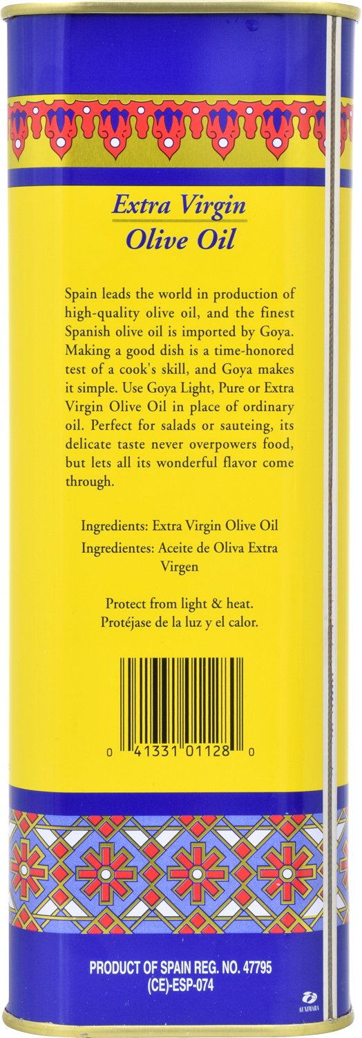 Goya Foods Extra Virgin Olive Oil - 3 Liter Tin (Pack of 3) | Premium Cooking Oil for Salads, Pasta & Mediterranean Dishes | Healthy & Natural Olive Oil for Home & Restaurant Use