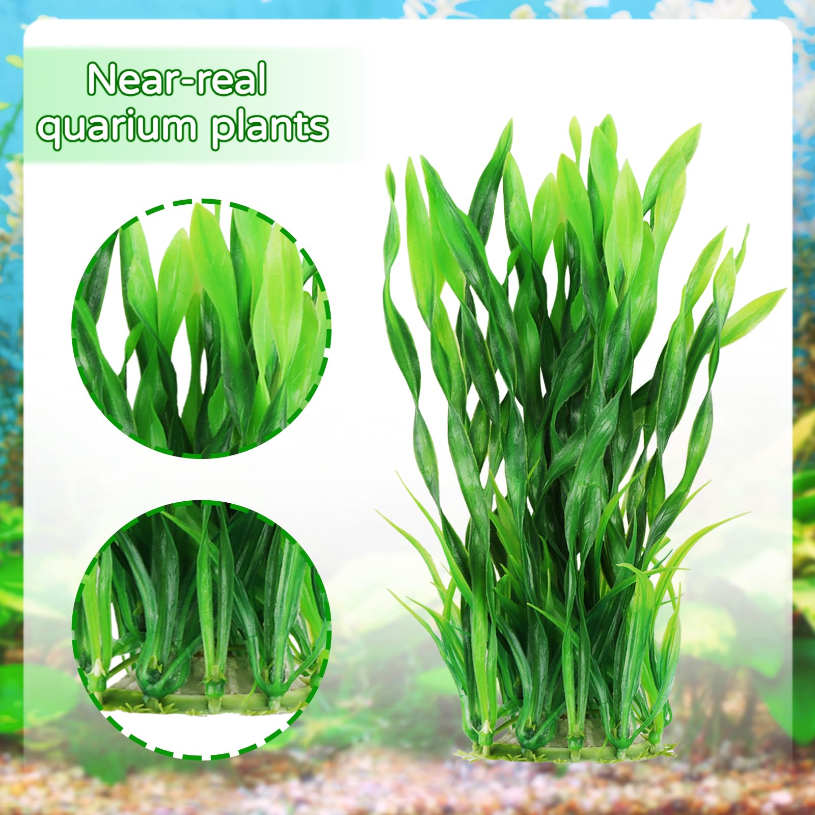 20pcs Plastic Aquarium Plants Decorations - Artificial Fish Tank Plants, Cave & Hideout Ornaments for Aquascaping - Perfect for Betta Fish, Goldfish & Tropical Fish Tanks (Home & Office Aquarium Decor)