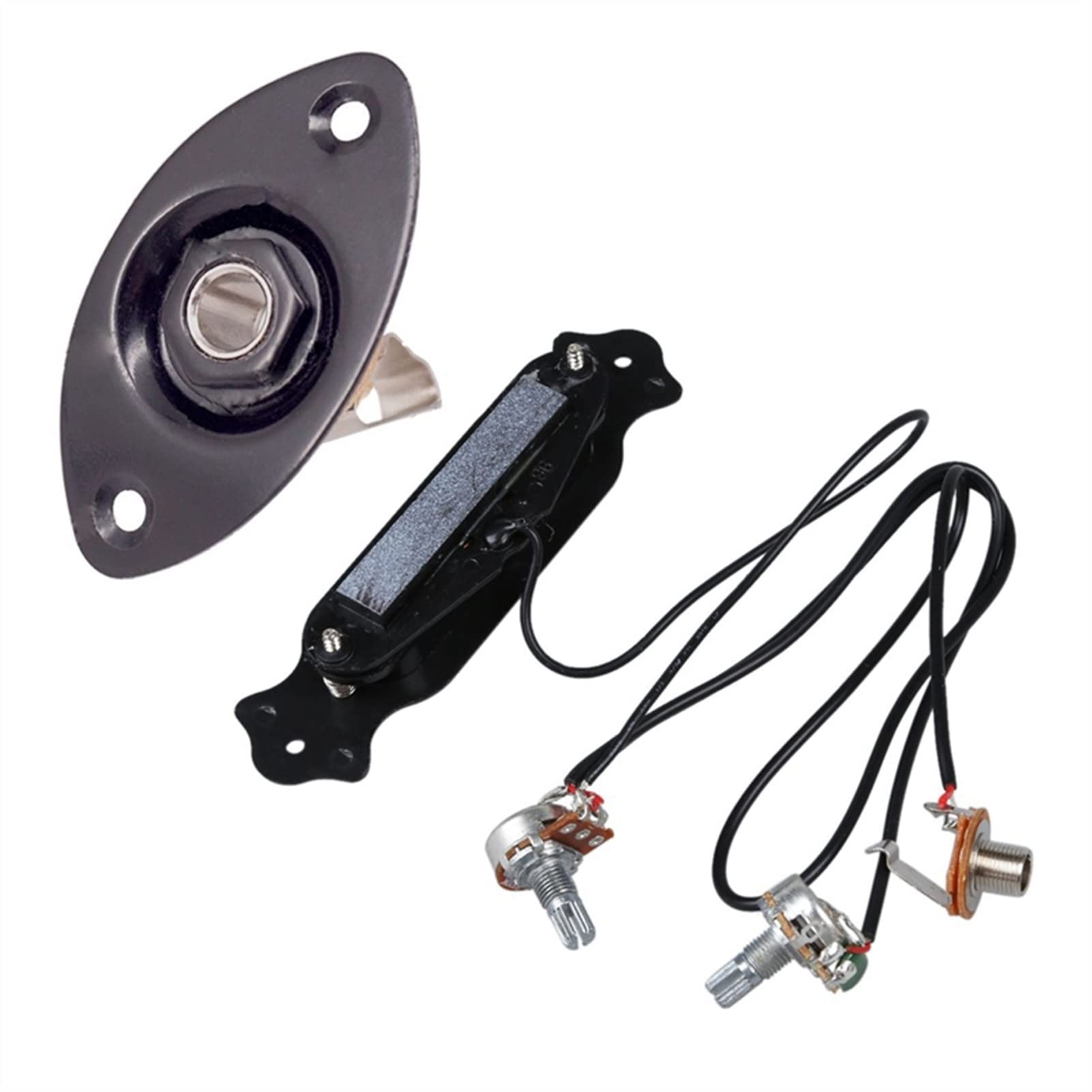 Acoustic Guitar Pickup - Magnetic Black Oval Indented Pickup with Interface Plate for Enhanced Sound | Perfect for Live Performances & Studio Recording