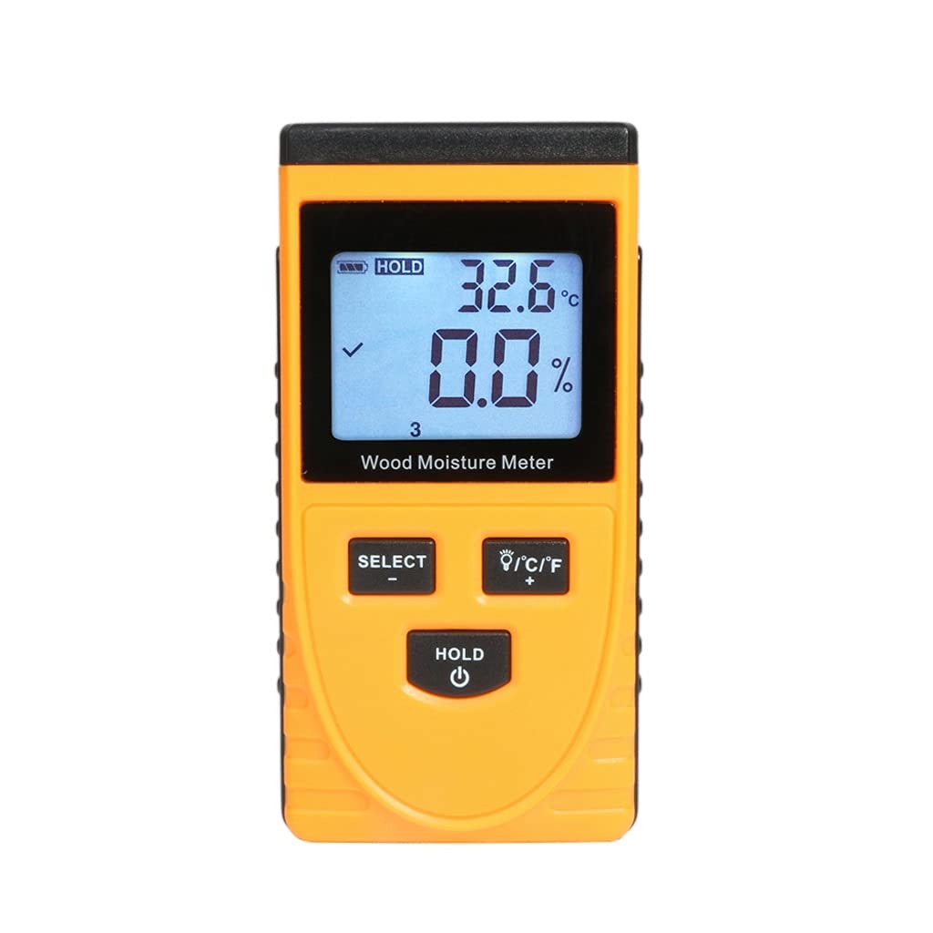 WYFDP Digital Wood Moisture Meter GM630 - Professional Wood Humidity Tester & Hygrometer for Timber, Lumber, Firewood - LCD Display Damp Detector - Perfect for Woodworking, Flooring Installation, and Home Renovation Projects