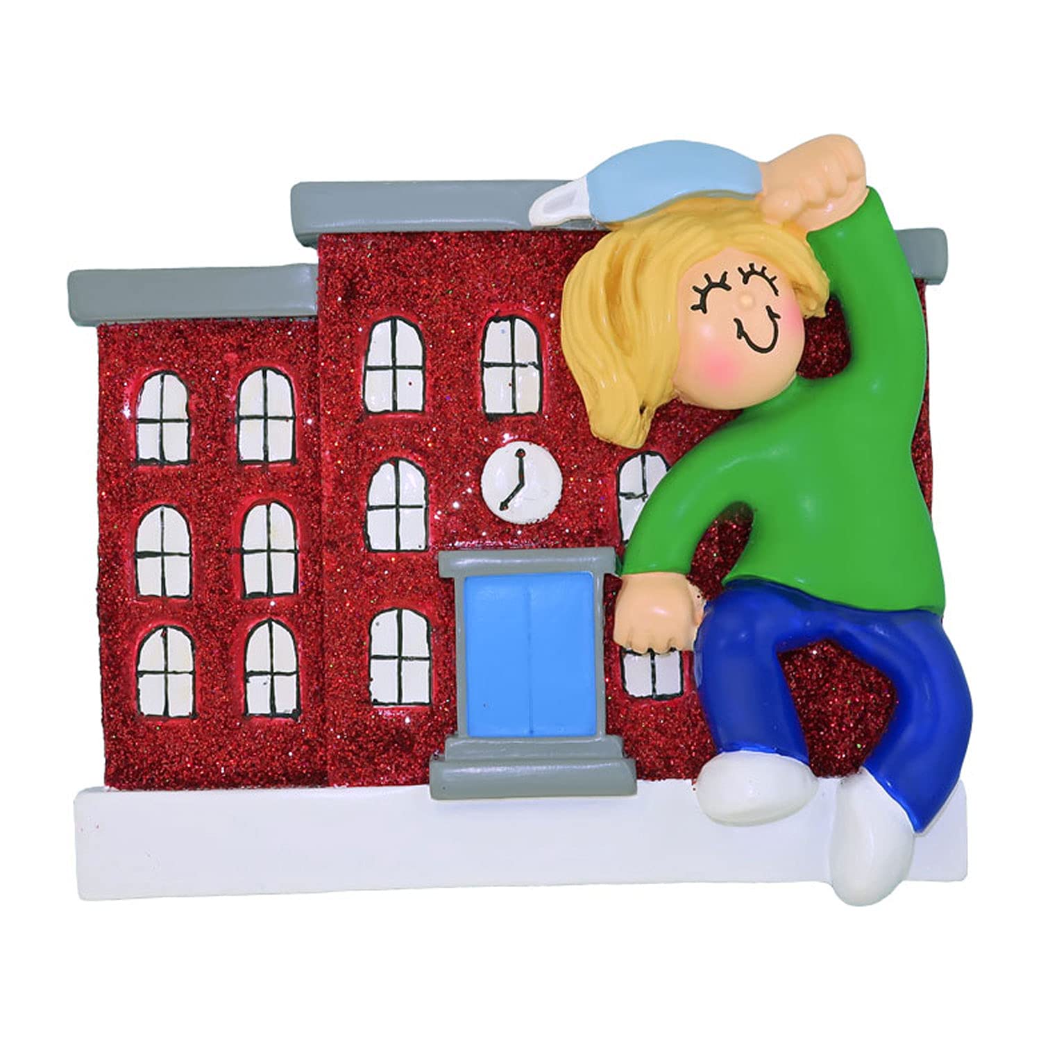Personalized 2024 School Ornaments - First Day of School & Christmas Keepsake Gifts for Students, Teachers & Kids | Blonde American Girl Holiday Decor by Elves | Perfect for Classroom Celebrations, Christmas Tree Decor & Back-to-School Memories