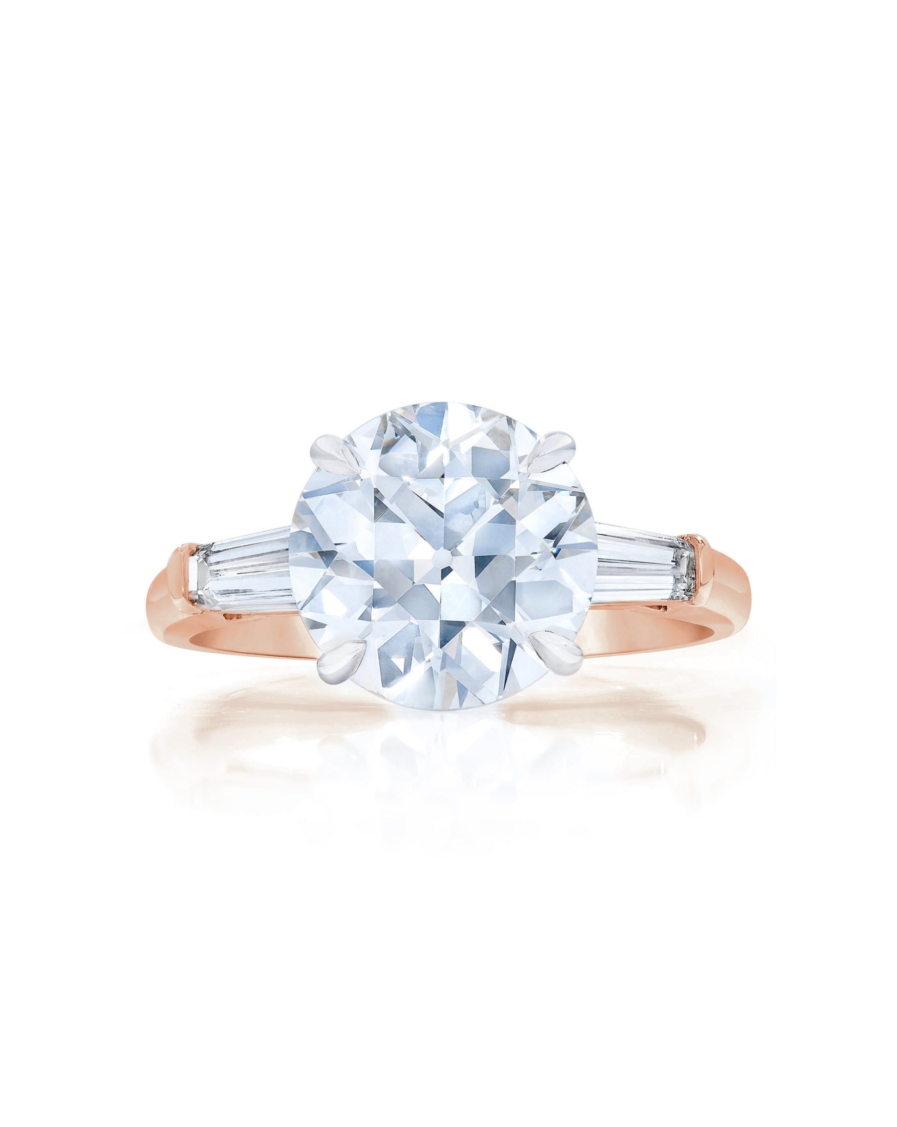 14K Rose Gold + Platinum Prongs