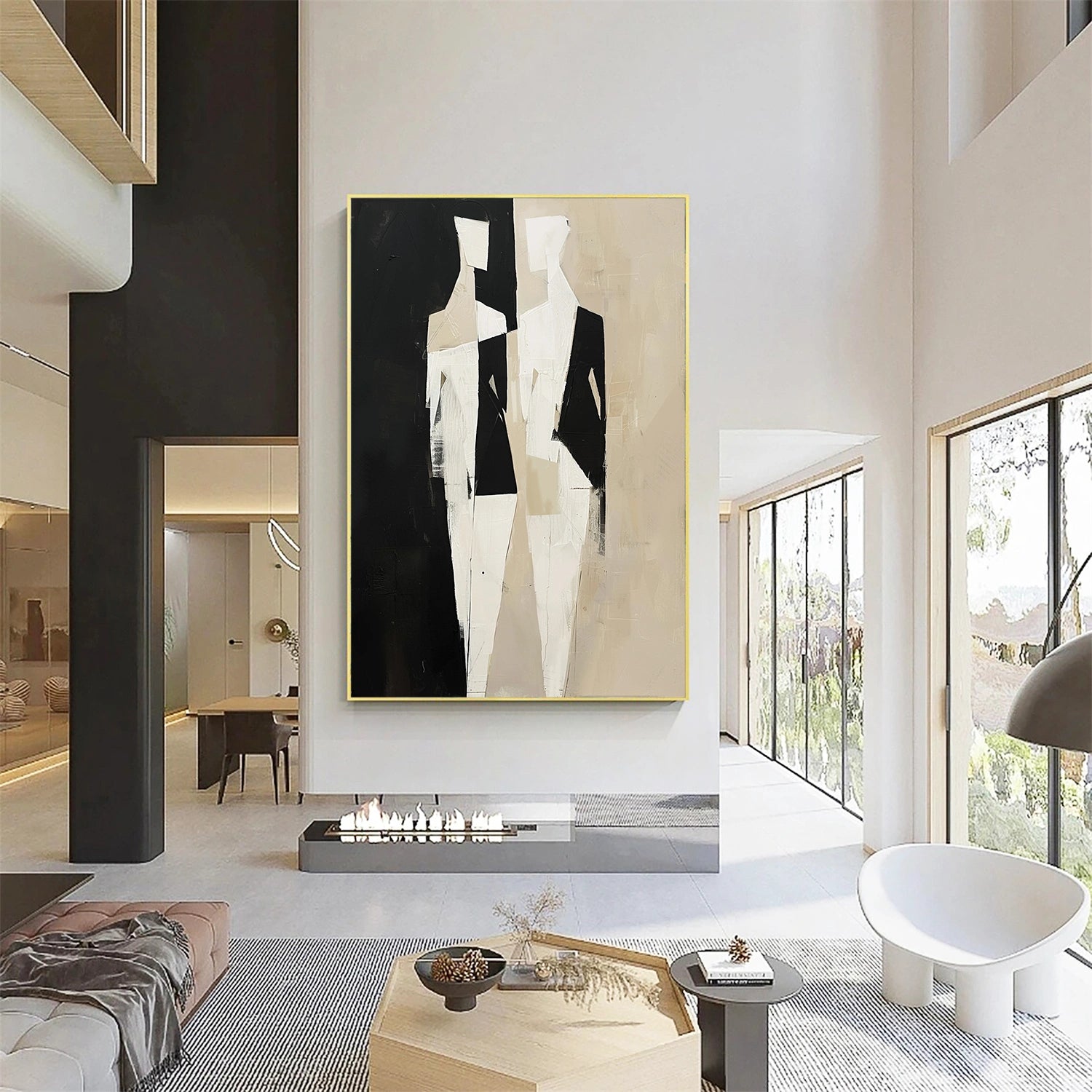 Contemporary Abstract Minimalist Wall Art Painting #CW013 - Modern Home & Office Decor for Living Room, Bedroom, or Workspace