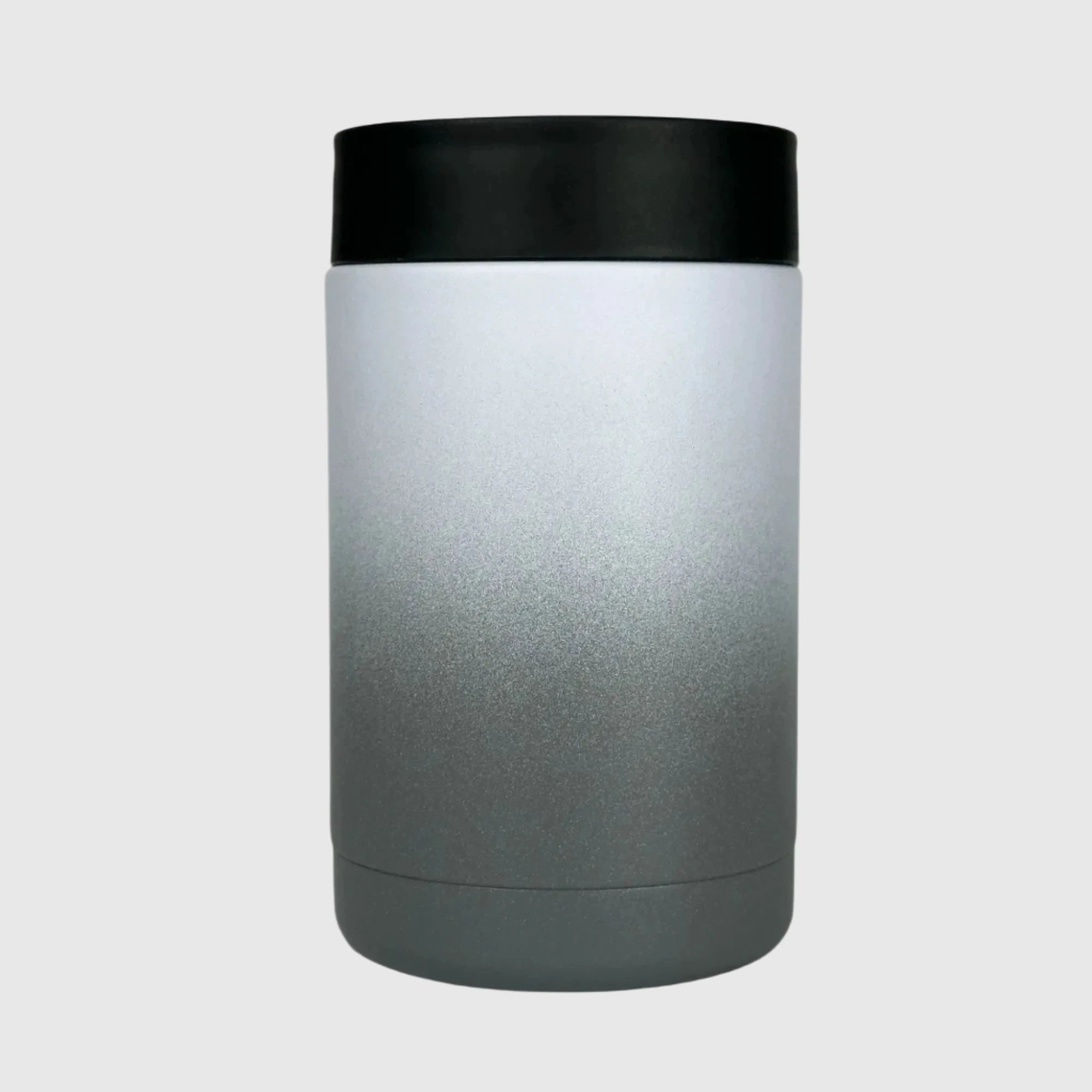 Misty Grey Stubby Cooler - Ombre Style Insulated Stainless Steel Beer Can Holder for Camping, Beach & Outdoor Parties - Keeps Drinks Cold for Hours