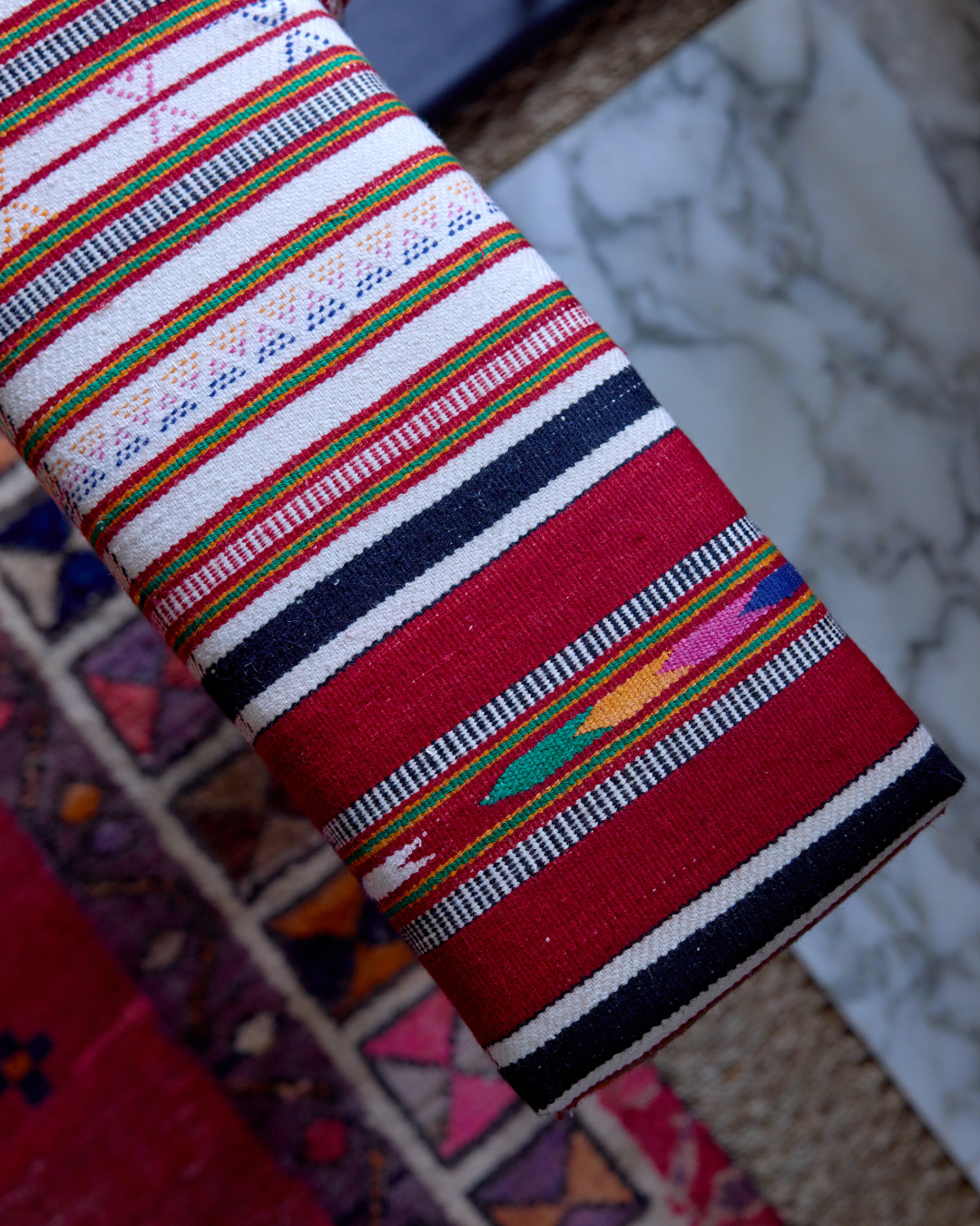 Handmade Tribal Woven Fabric - Large Bohemian Throw Blanket for Sofa, Bed & Outdoor Picnics - Ethnic Home Decor & Cozy Living Room Accessory