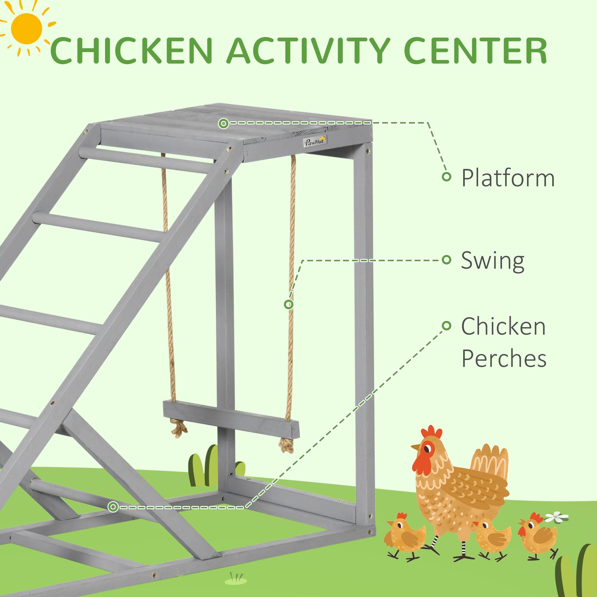 Healthy Chicken Swing Set with Perches & Ladder - Durable Gray Chicken Coop Toy for Happy Hens | Perfect for Backyard Coops, Farm Play & Poultry Enrichment Activities