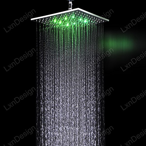 GOWE 3-Way Concealed Thermostatic Shower Mixer with 16 Inch LED Rainfall Shower Head & 2 Inch Massage Body Jets - Bathroom Accessories Set for Spa-Like Relaxation at Home