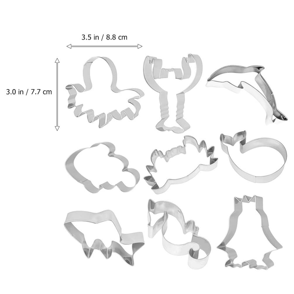 VALICLUD 9-Piece Sea Animal Cookie Cutter Set - Stainless Steel Baking Molds for Cookies, Biscuits, Cakes - Perfect for DIY Baking, Kids Parties, Christmas, Halloween & Holiday Treats