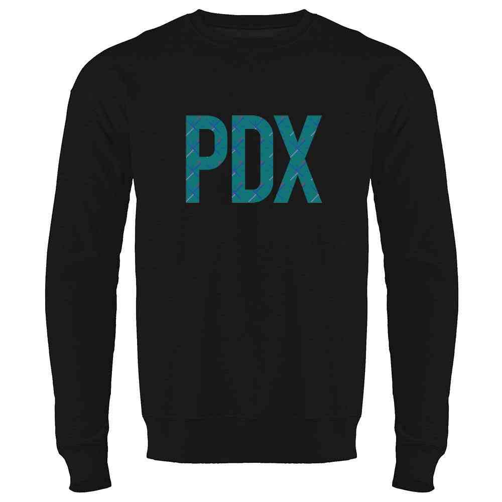 Pop Threads Portland PDX Airport Carpet Design Long Sleeve T-Shirt | Vintage Travel Inspired Graphic Tee | Perfect for Airplane Trips & Urban Streetwear