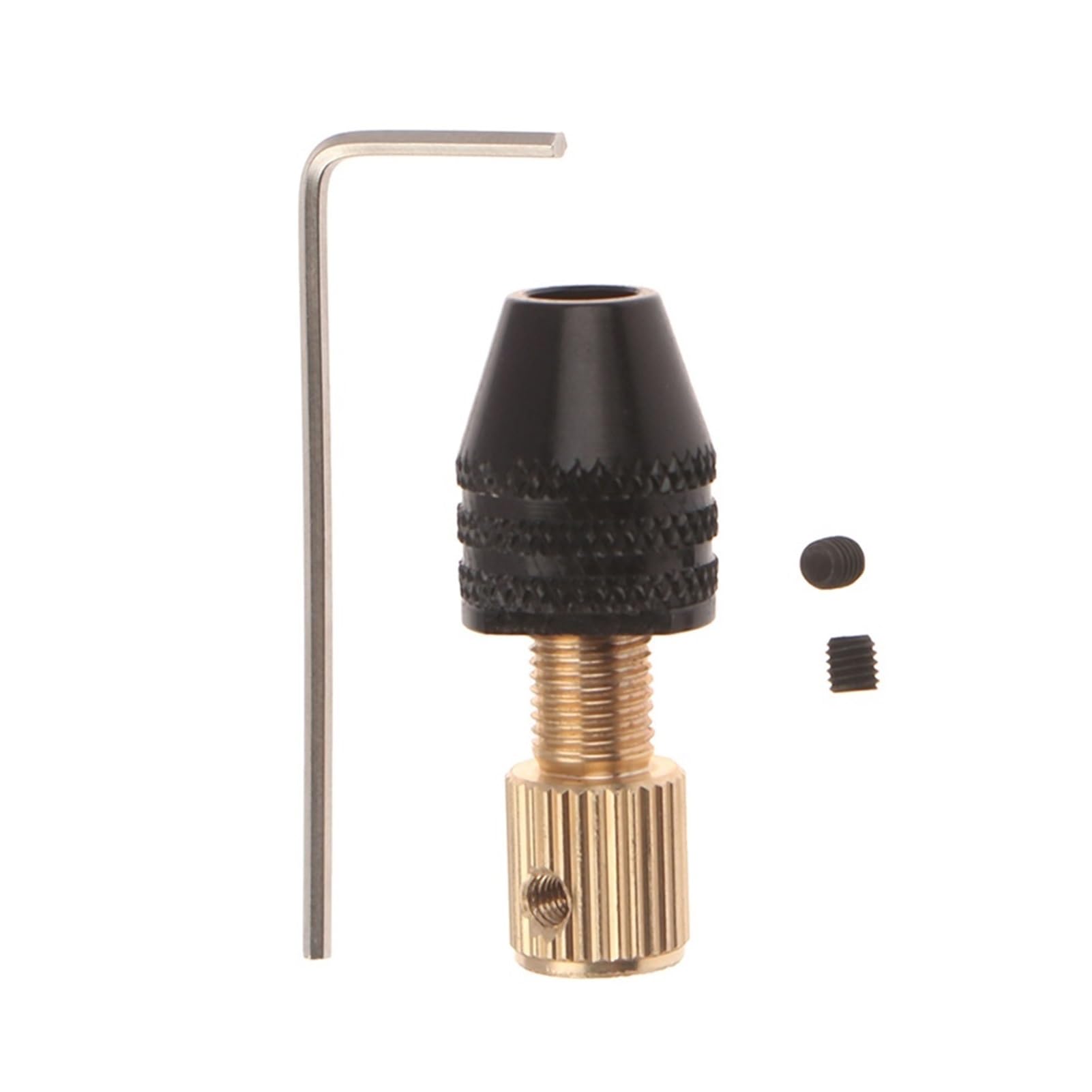 1 Set Mini Electric Motor Shaft Drill Chuck Fixture 0.5-3.2mm with Hex Adapter (2.3mm/3.17mm/5mm) - Perfect for DIY Projects, Jewelry Making & Small Precision Drilling