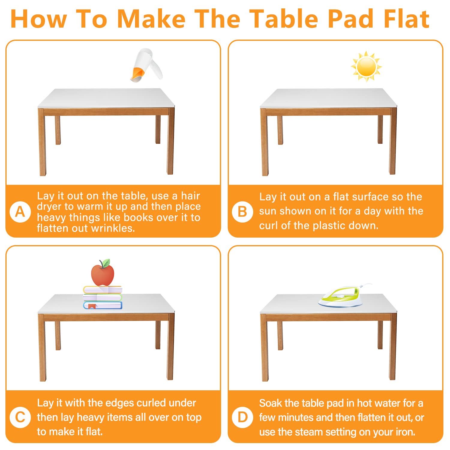 24x48 Inch Clear PVC Vinyl Table Protector - Waterproof Kitchen Dining Table Cover, Coffee & End Table Protector for Wood Furniture - Perfect for Office, Garden, Picnic & Console Tables (Durable & Scratch-Resistant)
