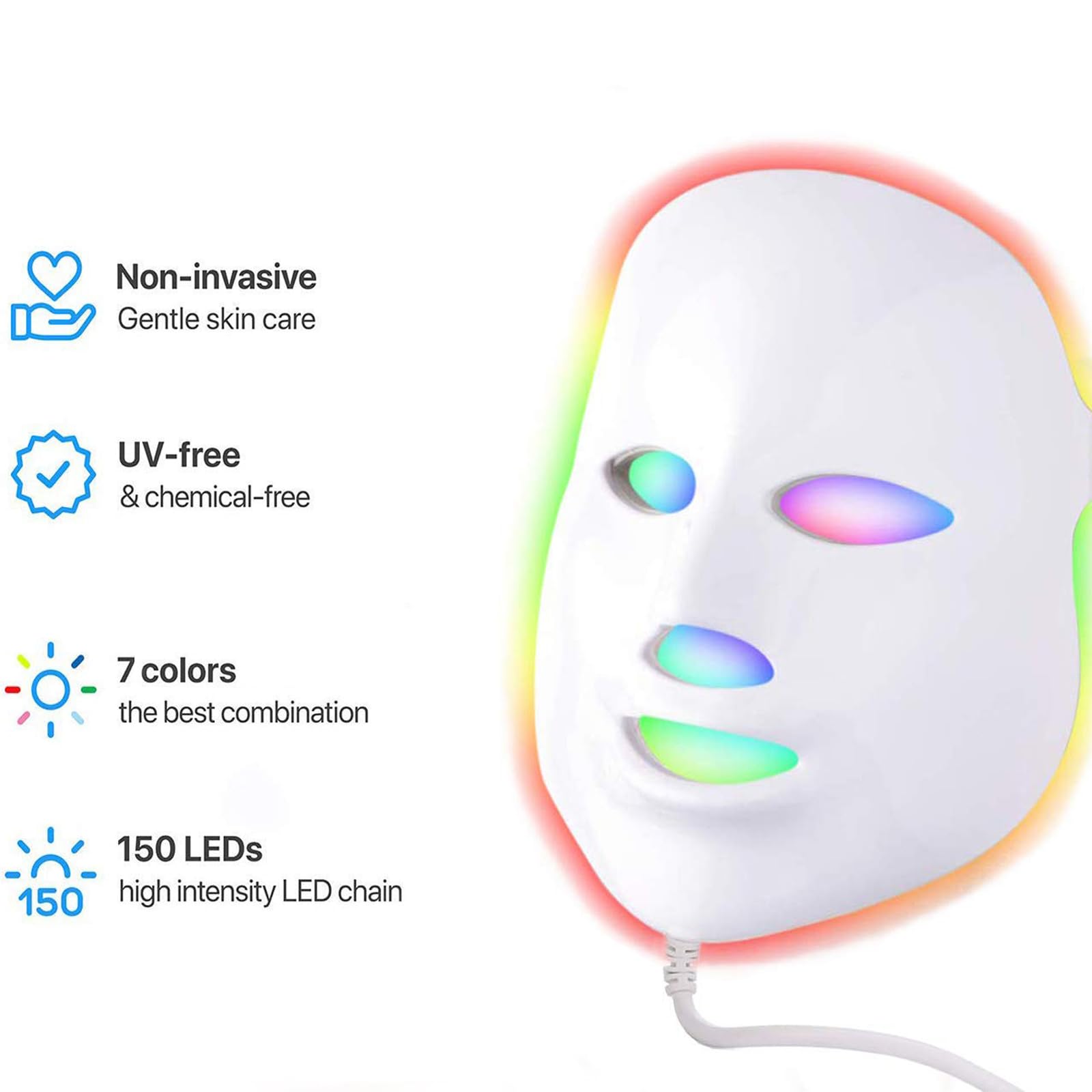 Angel Kiss LED Light Therapy Face Mask - Red & Blue Light for Anti-Aging & Acne Treatment - Professional Skin Care Device for Wrinkles & Dark Spots - Perfect for Home Spa & Dermatologist Recommended Skincare Routine