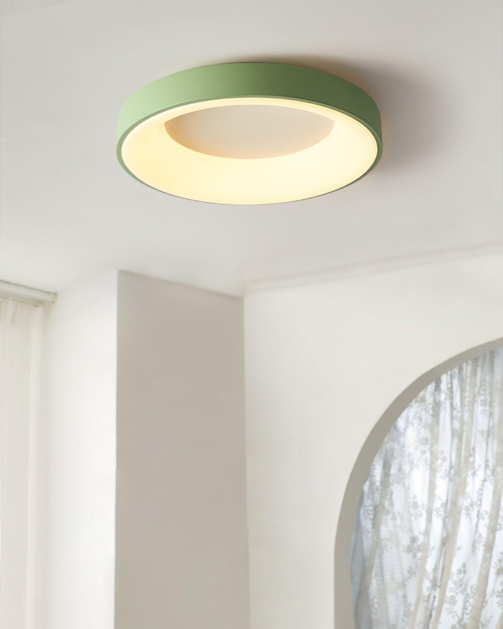 Modern Keno Ceiling Lamp - Energy Efficient LED Flush Mount Light Fixture for Bedroom, Living Room & Kitchen - Dimmable Bright Lighting with Remote Control