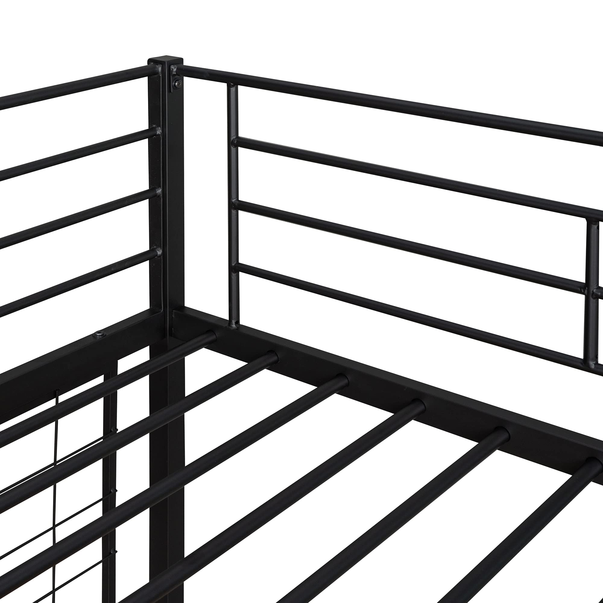 Harper & Bright Designs Twin Size Metal Loft Bed with L-Shape Desk - Sturdy High Loft Bed for Kids, Teens & Adults - Space-Saving Study & Sleep Solution for Small Rooms - Black