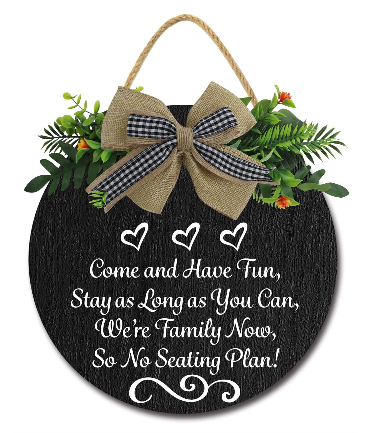 Elegant Wedding Seating Sign - No Seating Plan Sign for Ceremony & Reception - Rustic Welcome Sign for Weddings, Engagements & Housewarming Gifts - Perfect for Indoor/Outdoor Wedding Decorations