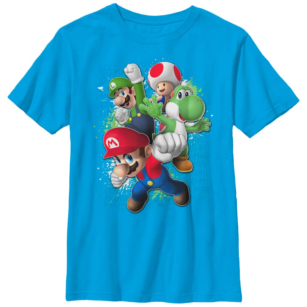 Boys Nintendo Super Mario Jump Friends Graphic T-Shirt - Cool Gaming Tee for Kids, Birthday Gifts & Casual Wear