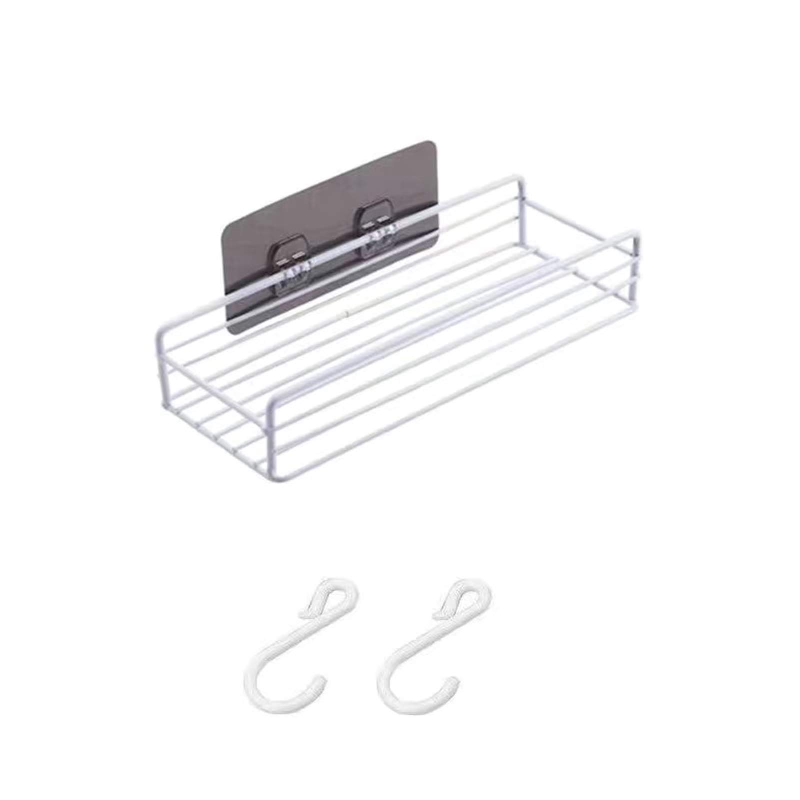 2-Pack LJSF Adhesive Bathroom Corner Shelf - No Drill Wall Mounted Storage Organizer for Shower, Kitchen & Bathroom - Space Saving Solution for Toiletries, Spices & Small Items