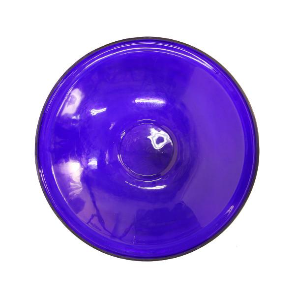 Cobalt Blue Crackle Glass Birdbath Bowl - Outdoor Garden Decoration for Birds, Perfect for Backyard, Patio, and Lawn Decor