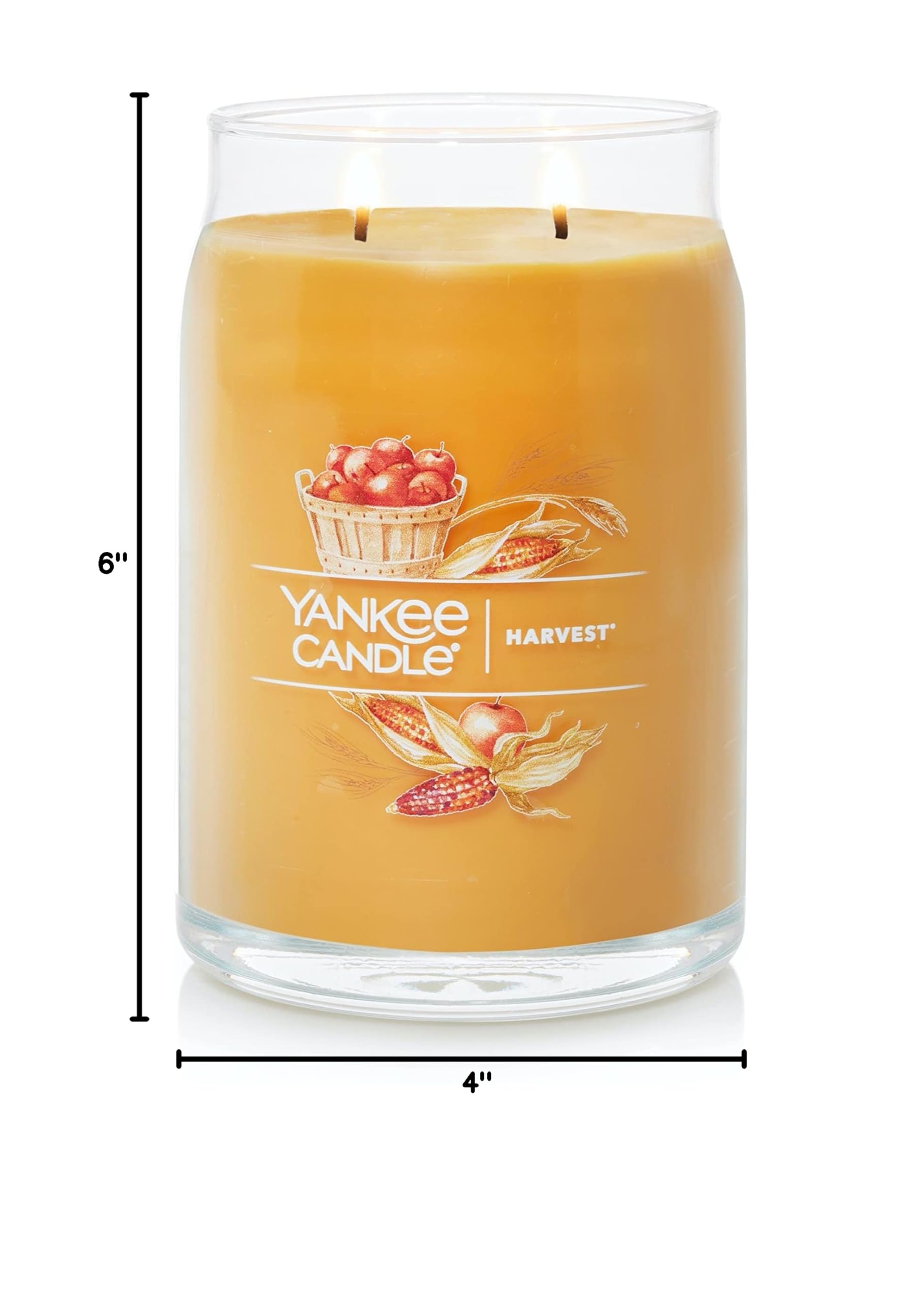 Yankee Candle Harvest Scented Large Jar Candle - 20oz 2-Wick Long Lasting Fragrance (60+ Hours Burn Time) for Home Decor, Fall Season, Thanksgiving & Cozy Autumn Ambiance