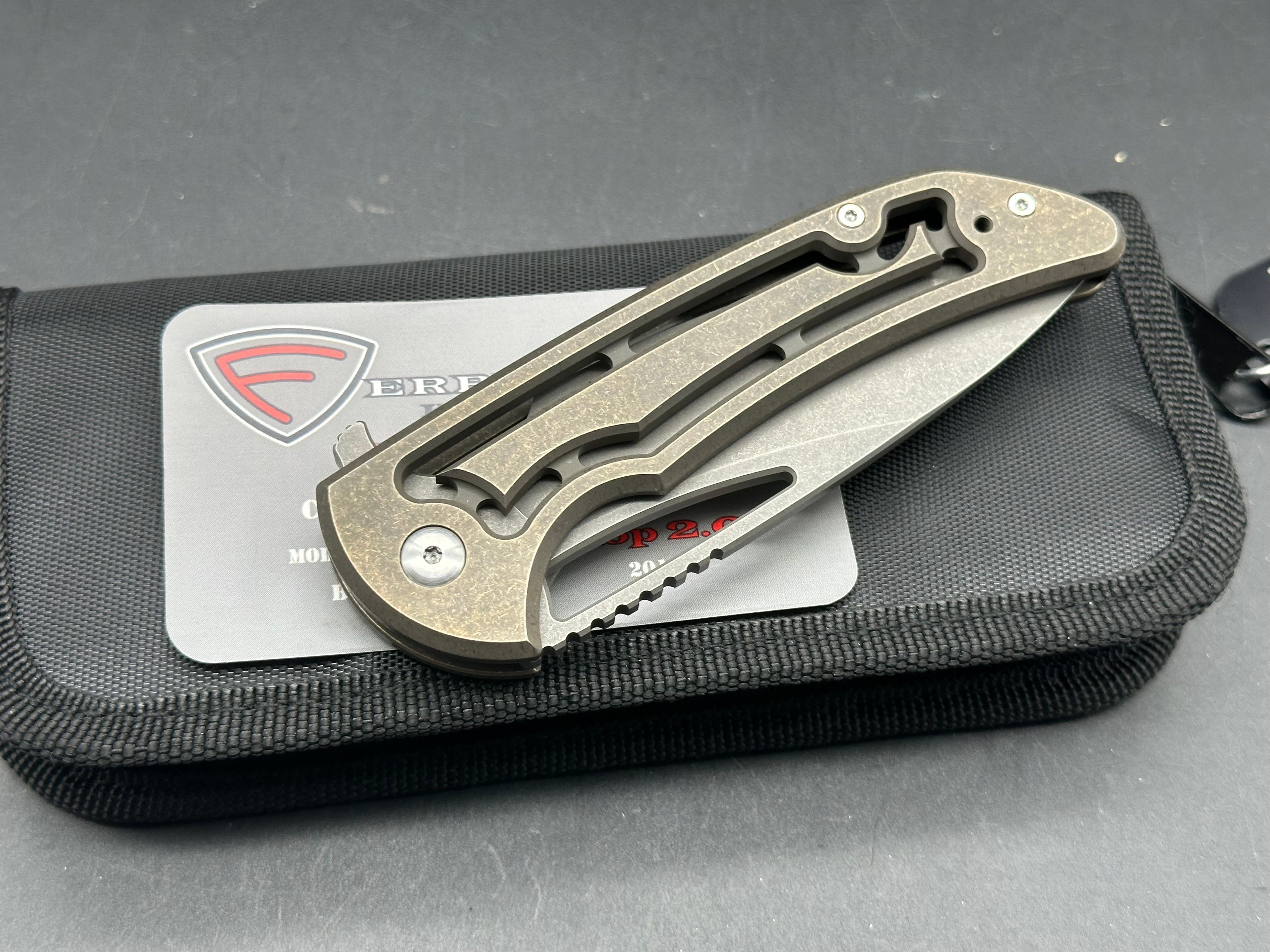 Ferrum Forge Pro Series Archbishop 2.0 Folding Knife - Premium M390 Steel Blade, Stonewashed Finish - EDC, Outdoor, Camping & Survival Gear