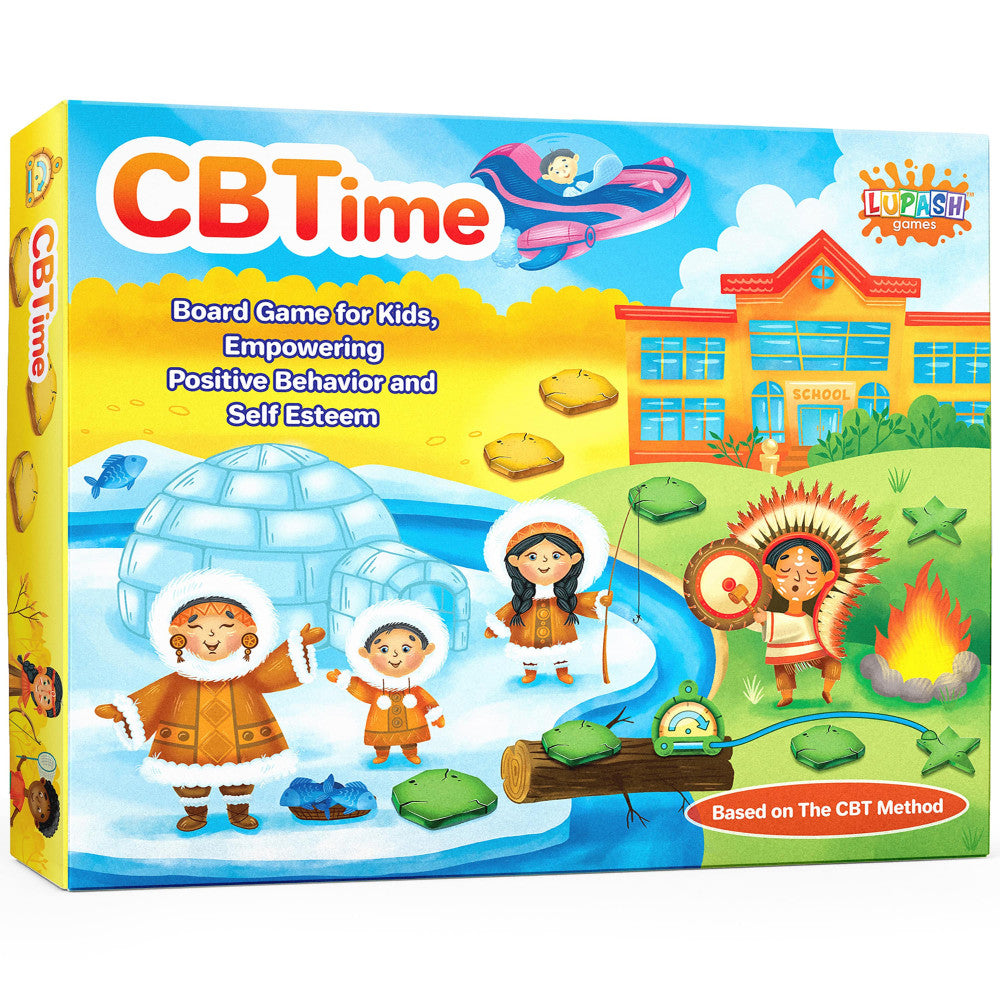 Lupash Games CBTime Cognitive Behavioral Therapy Board Game for Kids & Teens Ages 8+ | Fun Educational Therapy Tool for Anxiety Relief & Emotional Regulation | Perfect for Family Game Night & School Counseling