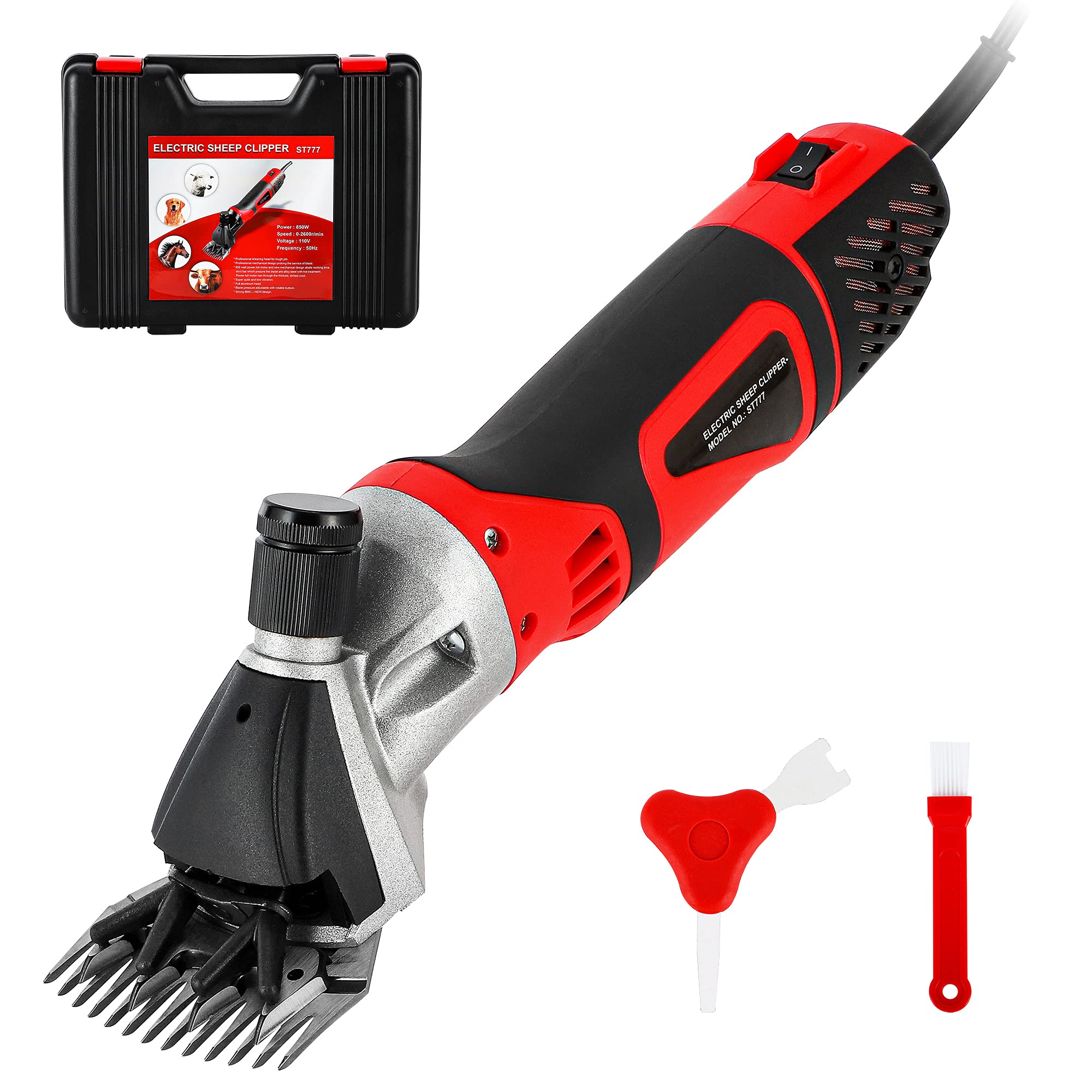 Professional 500W Electric Sheep Shears - Heavy Duty Grooming Clippers for Long Hair & Fur Trimming (9