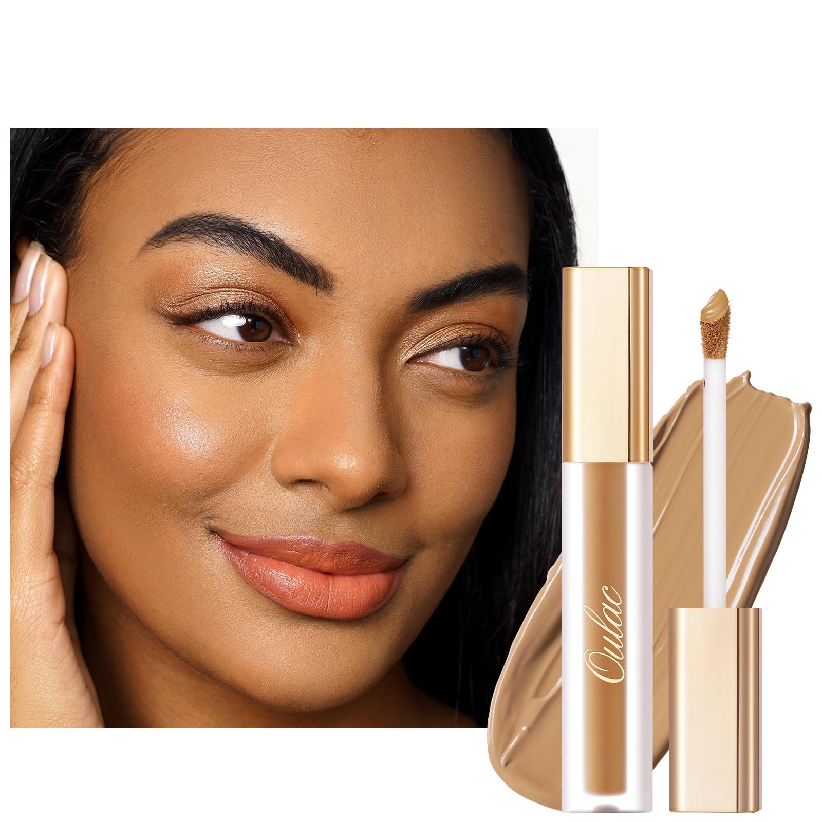 Oulac Full Coverage Concealer Stick for Dark Circles & Blemishes - Hydrating Concealer with Hyaluronic Acid, Lightweight & Long Lasting - Vegan Makeup (3.8ml, Shade C7 Olive) - Perfect for Everyday Wear & Professional Makeup Looks