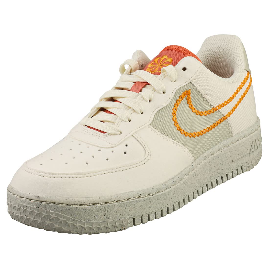 Nike Women's Air Force 1 '07 Low Sneakers - Leather & Synthetic Upper in Coconut Milk/Light Curry - Size 7.5 US - Perfect for Casual Wear, Gym & Street Style
