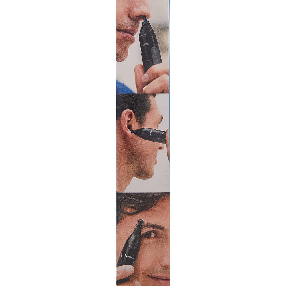 Philips NT3650/16 Series 3000 Nose Hair Trimmer for Men - Painless Nose, Ear & Eyebrow Grooming Kit - Waterproof & Cordless Design for Travel & Home Use