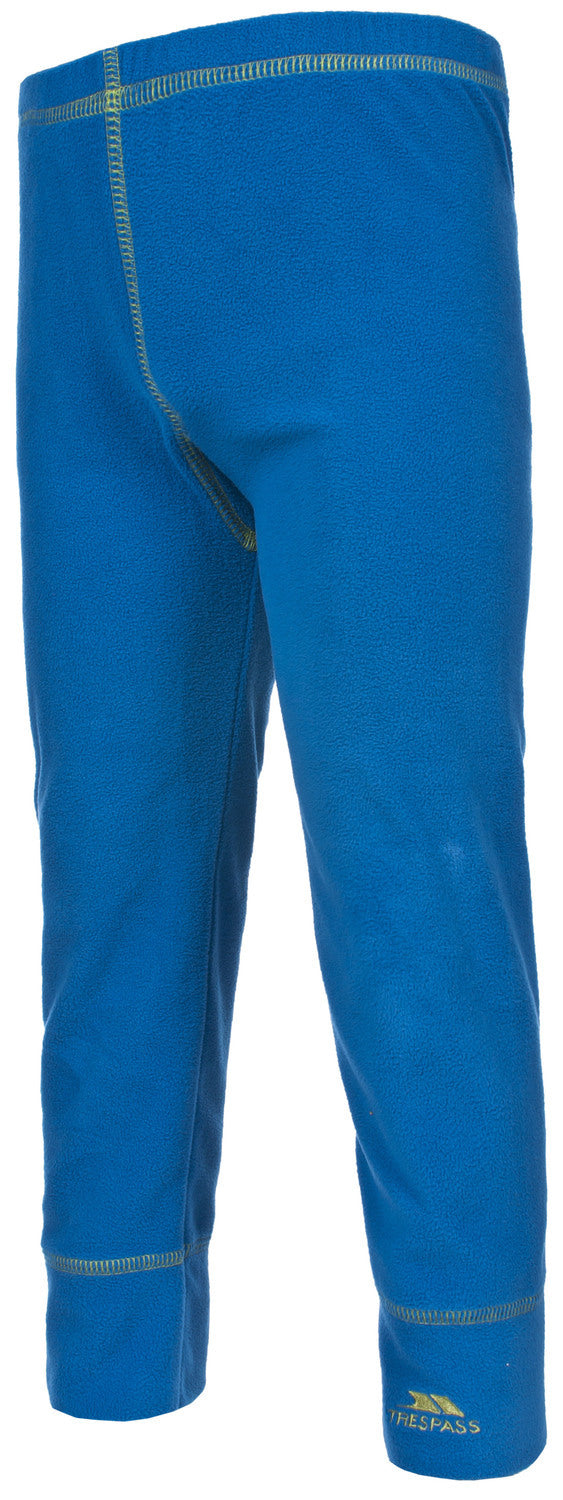 Trespass Bubbles Boys Microfleece Thermal Base Layer Set - Electric Blue | Warm Winter Underwear for Kids | Perfect for Skiing, Snowboarding & Outdoor Activities